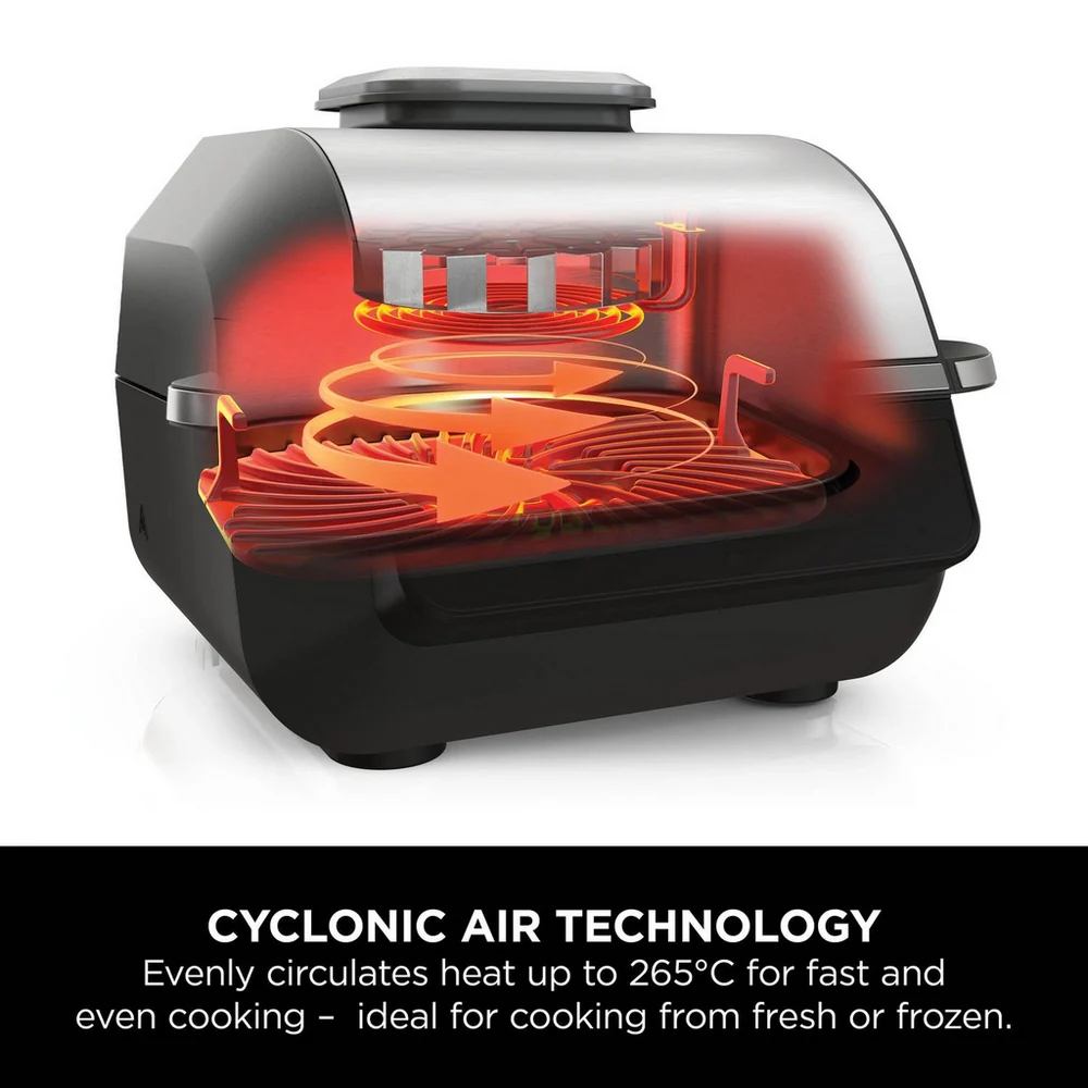 2025 Ninja 5-in-1 Grill en Airfryer 5,7L met Digitale Kooksonde - Zwart en Zilver
