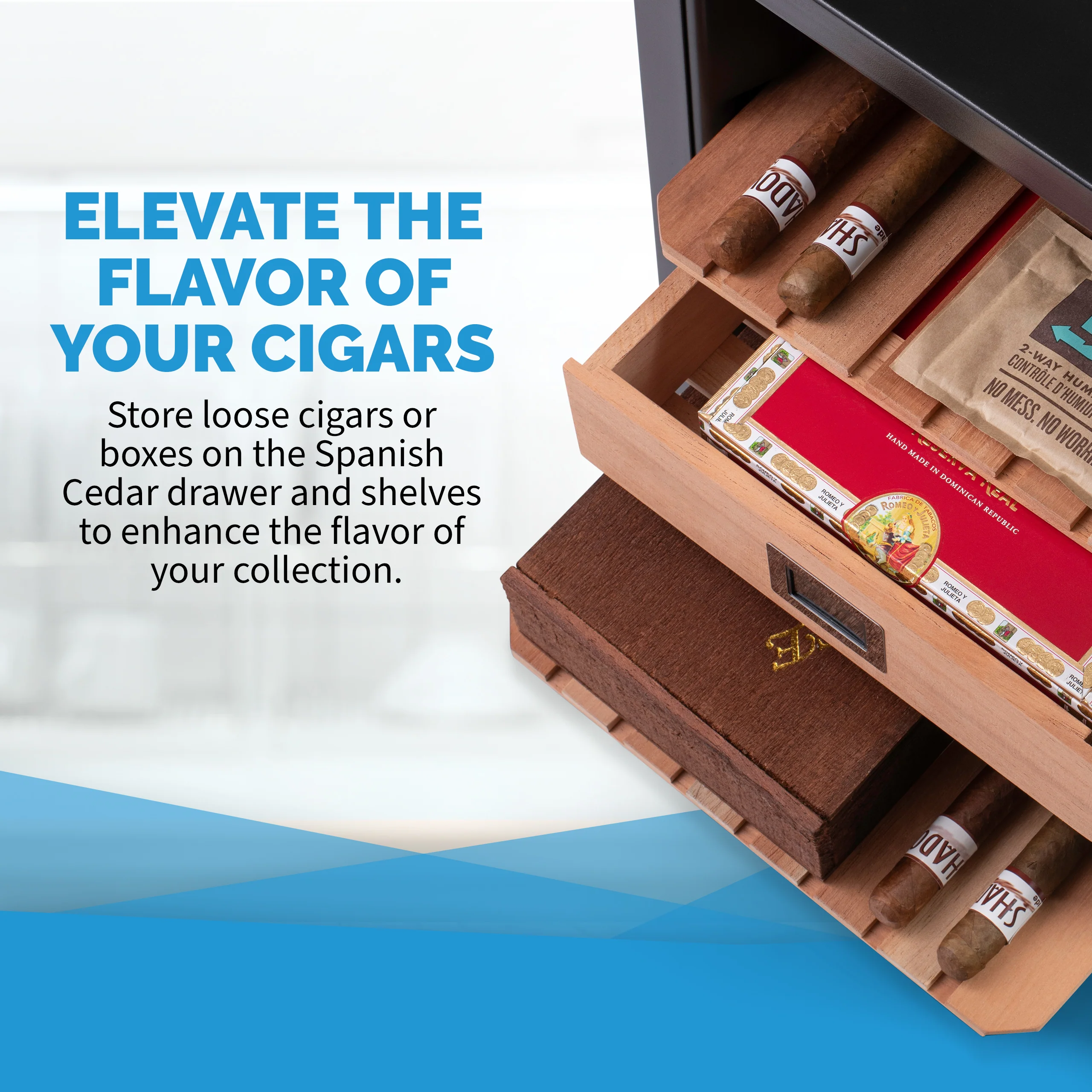 2025 Newair? Elektrische Humidor met Opti-Temp?, Capaciteit voor 250 Sigaren