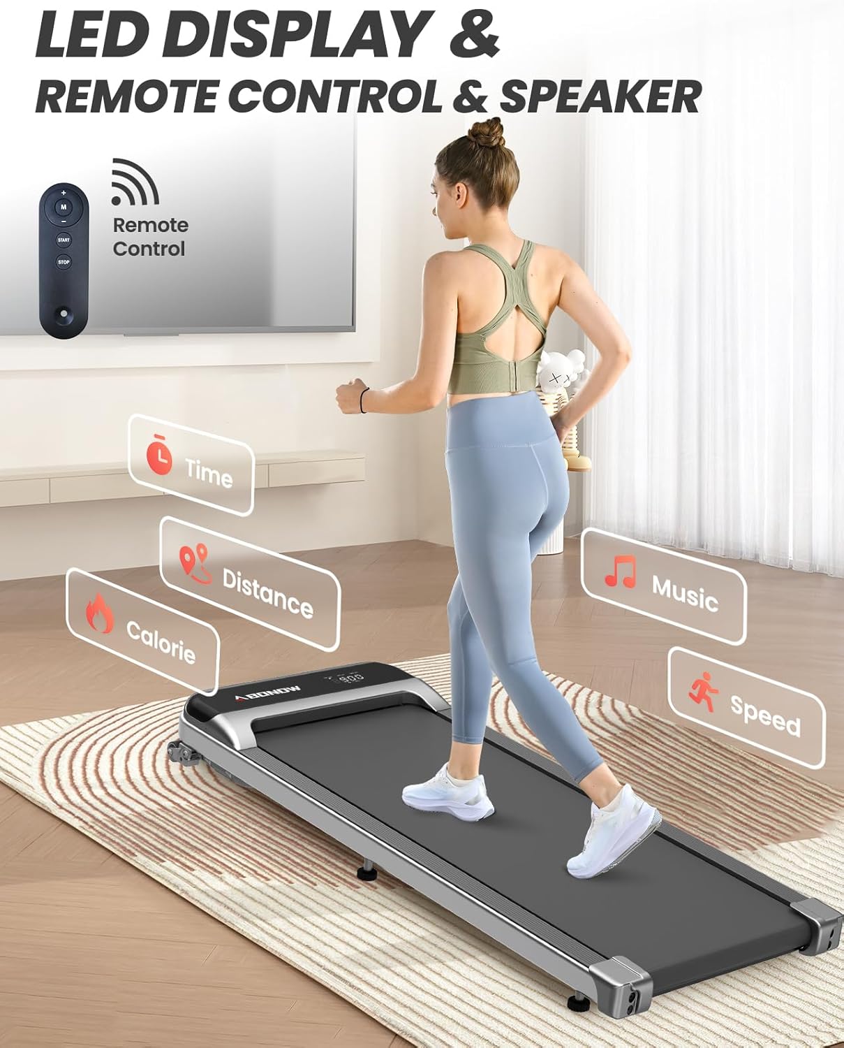 2025 Caminadora Walking Pad met Hellingshoek voor Thuiswerken �C Draagbare Loopband van 2.5HP met Draagvermogen van 280 lbs, Afstandsbediening en LED-scherm