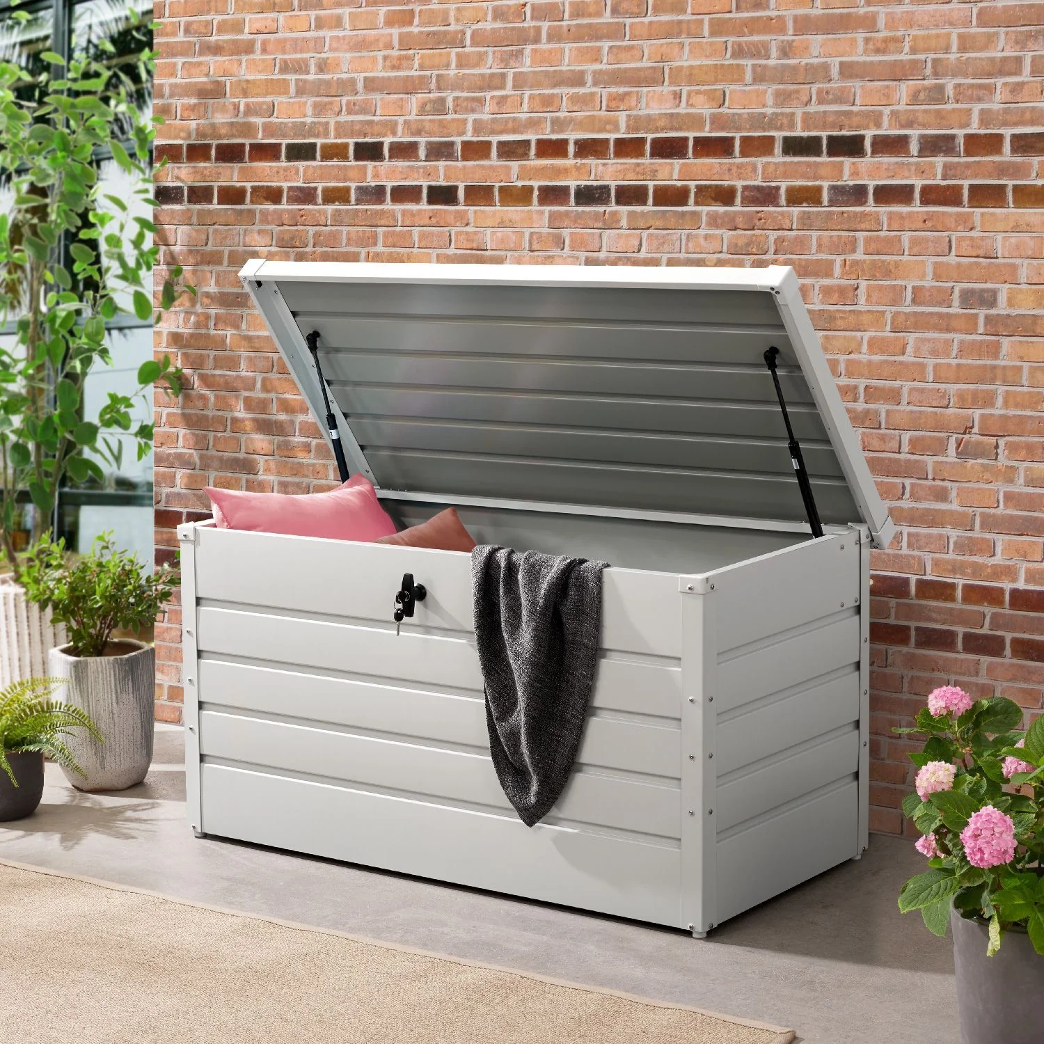 2025 Metalen box Limani voor het opbergen van kussens en meer in de tuin of op het balkon