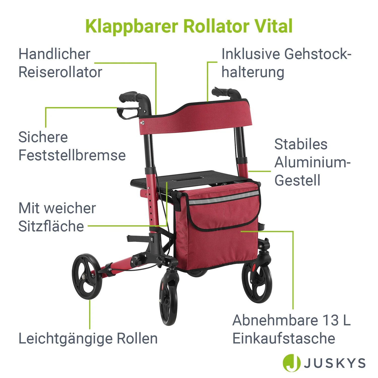 2025 Aluminium rollator Vital met zitje