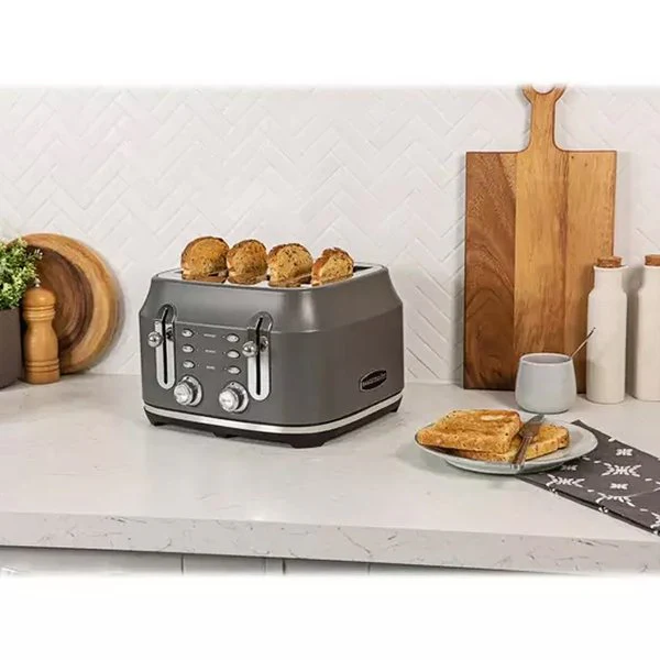 2025 Rangemaster RMCL4S201GY Klassieke Broodrooster voor 4 Sneden �C Grijs