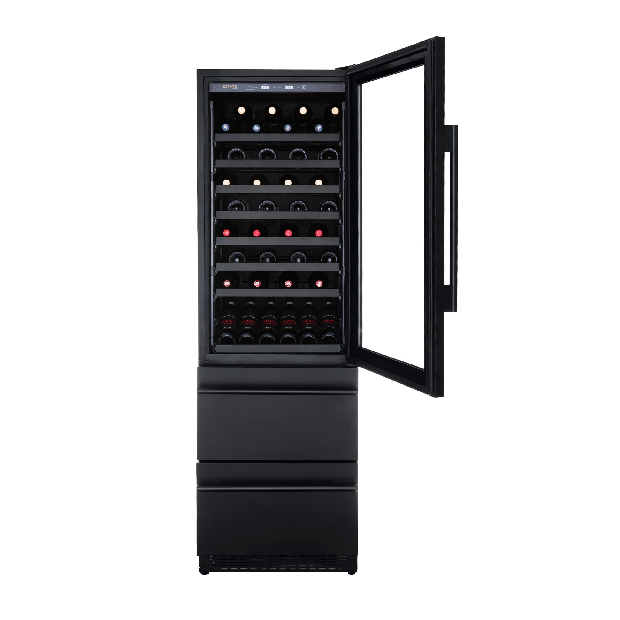 2025 Premium ESTATE Koelkast van 24�� met Dubbele Zone voor Wijn en Dranken