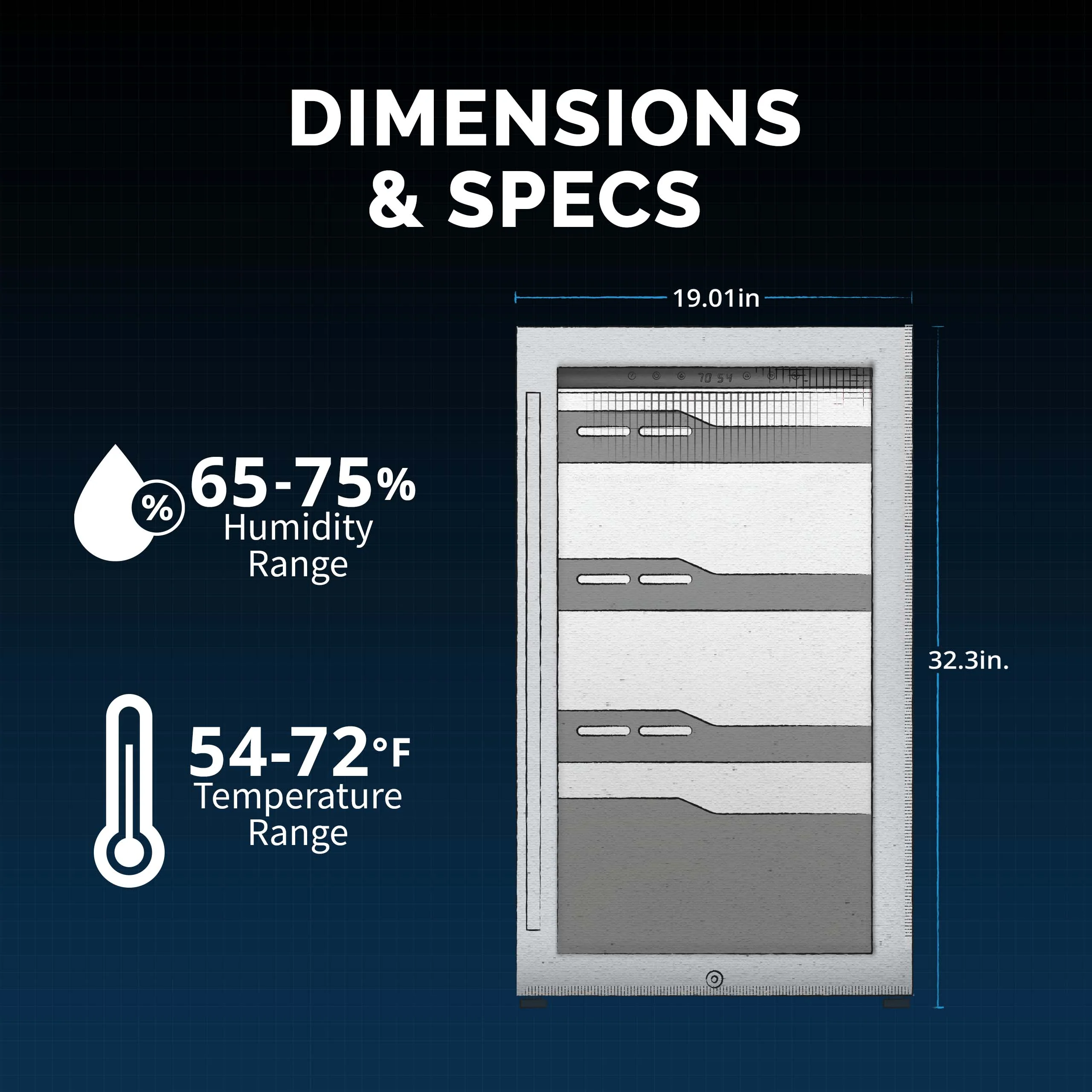 2025 Newair? Elektrische Humidor voor Sigaren, Capaciteit voor 840 Sigaren, Ingebouwd