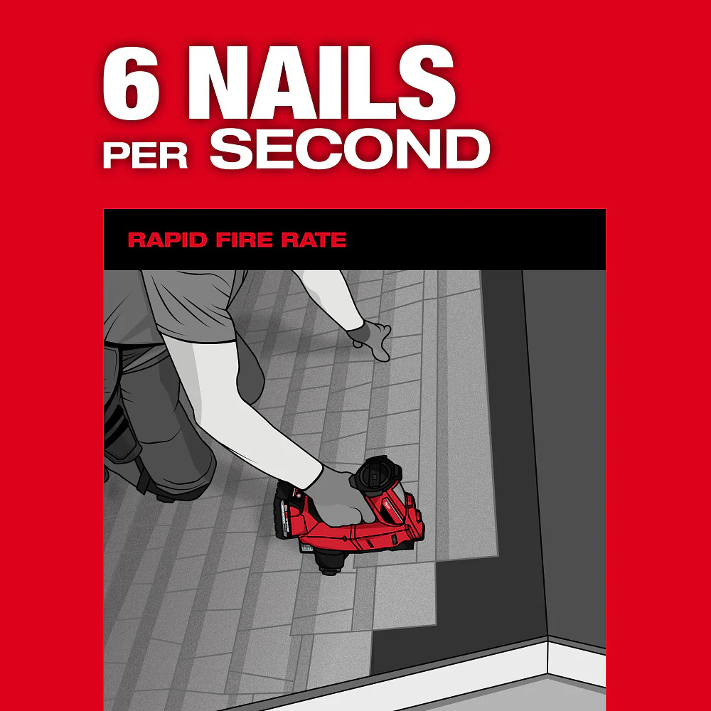 2025 Milwaukee 2909-20 M18 FUEL Draadloze Coil Roofing Nailer Li-Ion 18V - Alleen gereedschap