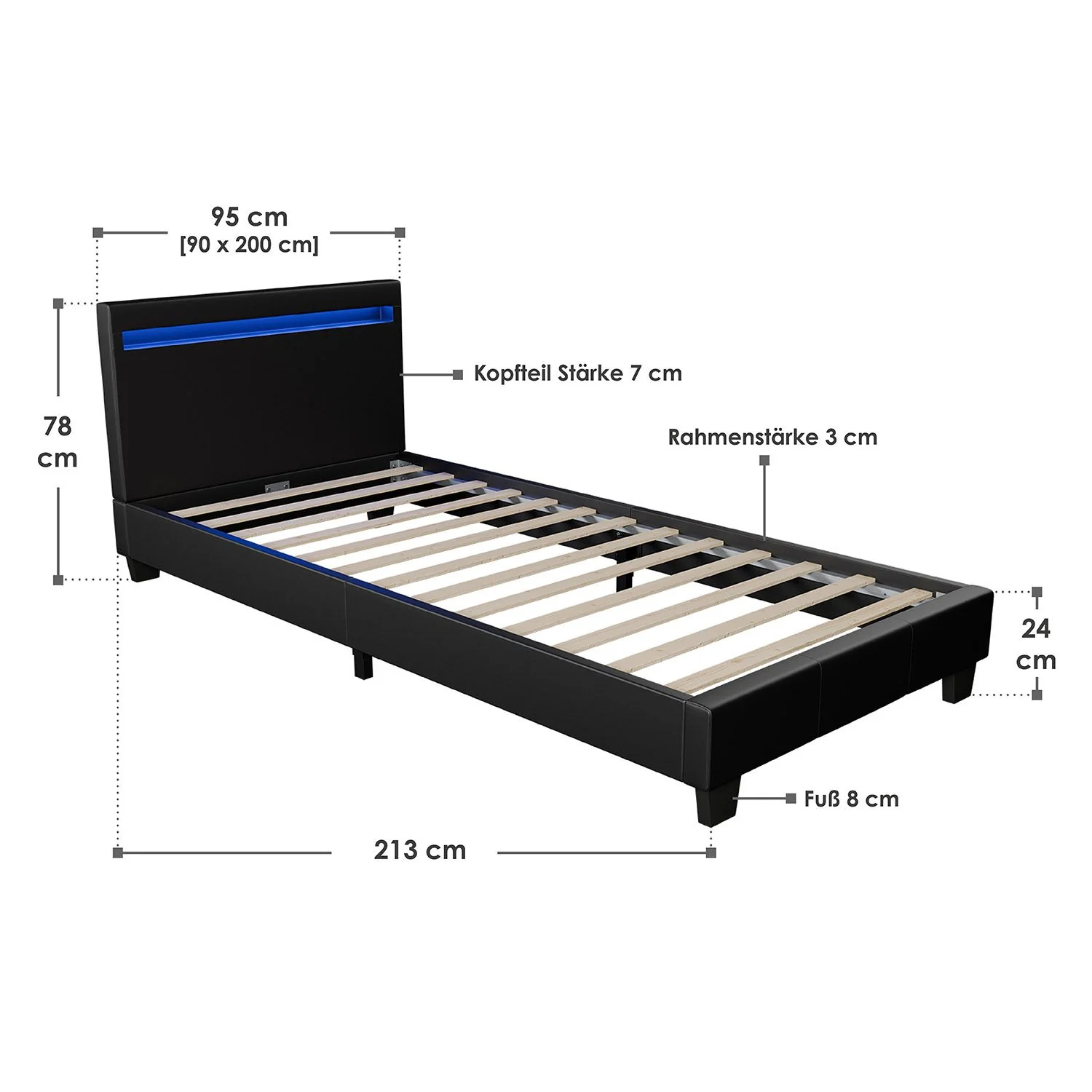 2025 Rustgevend slapen in het gestoffeerde bed Verona 120x200 cm in wit