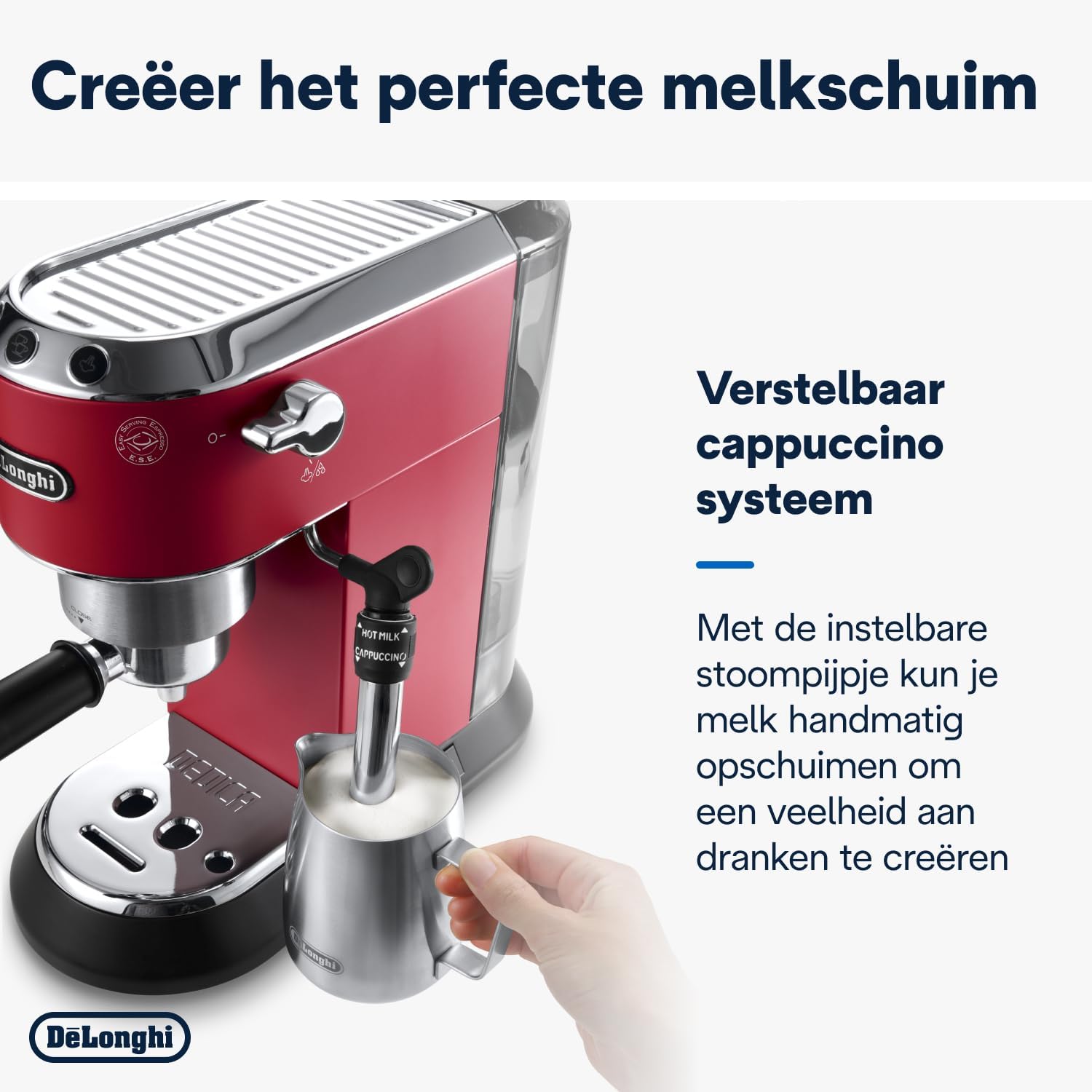 De'Longhi Dedica Style, Traditional Pump Printing Espresso Machine, Coffee and Cappuccino Maker, EC685M, Silver