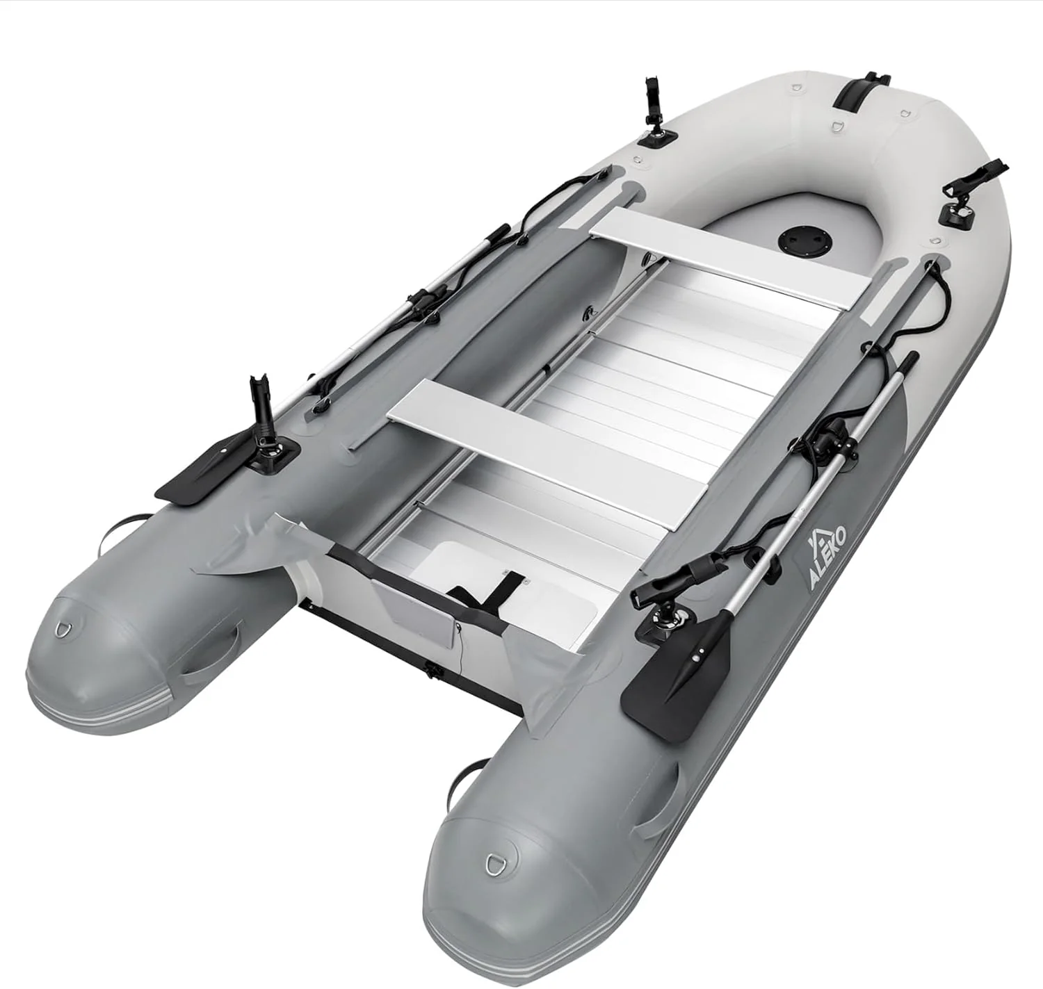 Opblaasbare boot | Jacht- en sloepboot | Visboot voor meerdere personen | Roeispanen met aluminium vloer | Hengelhouders | Robuust PVC | Model 2024 |
