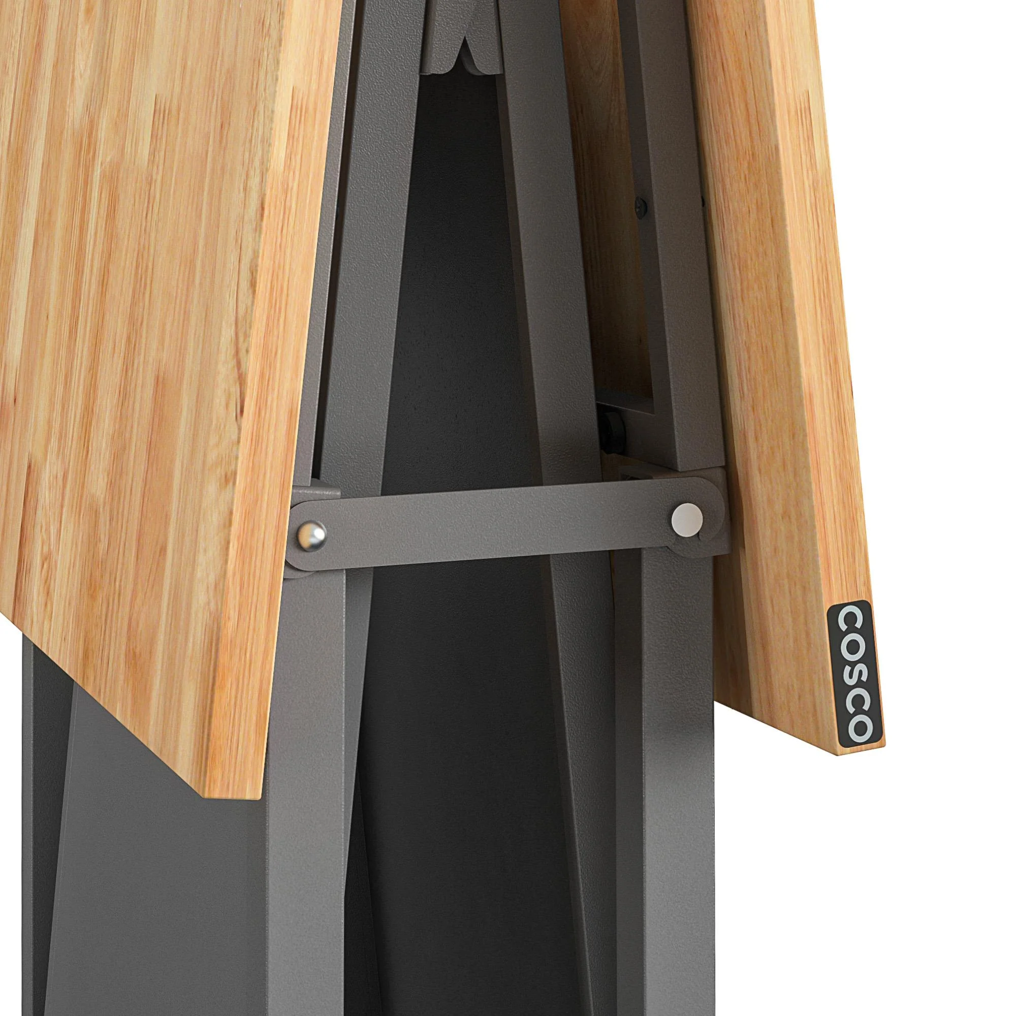 Cosco SmartFold Draagbare Werkbank met Slagersblok / Opklapbare Hulptafel (Grijze Stalen Structuur)