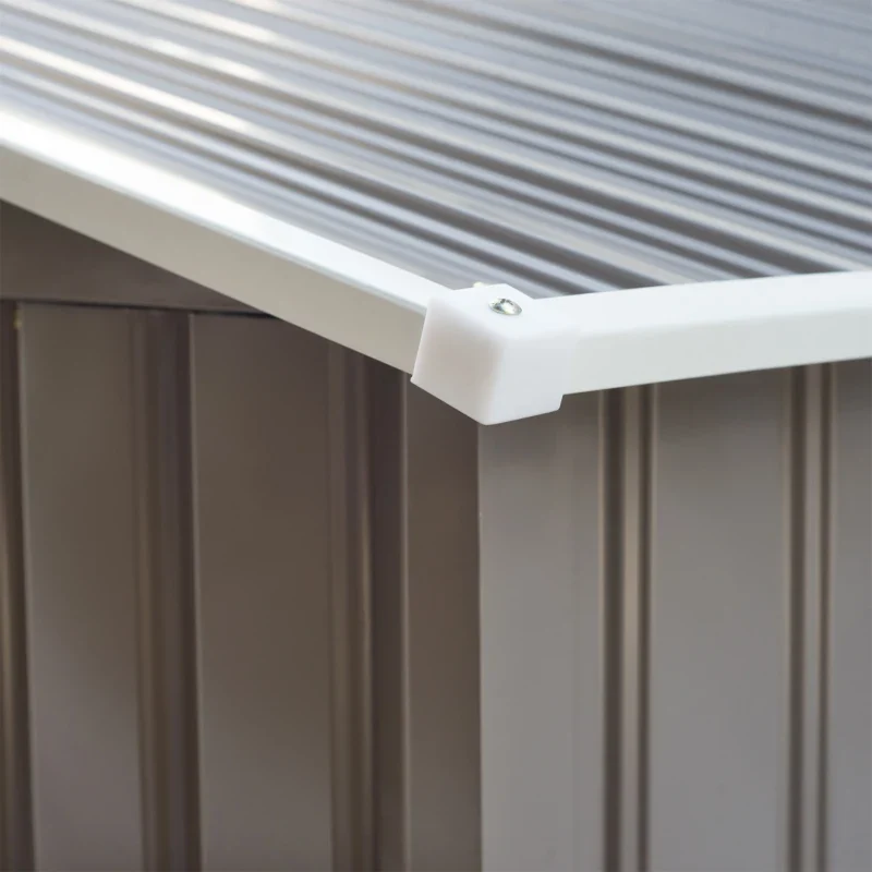 2025 Outsunny Opbergschuur van Gegalvaniseerd Staal met Dubbele Schuifdeur 9ft x 6ft �C Grijs