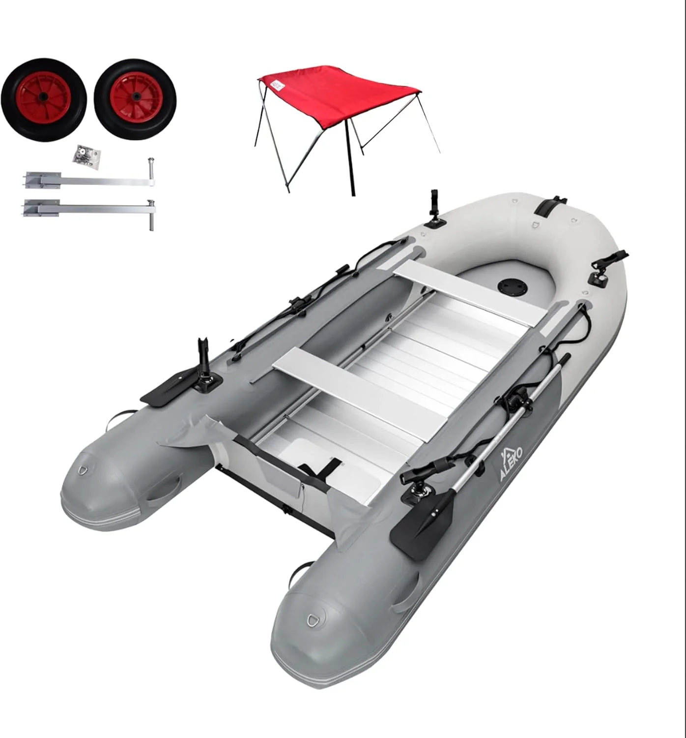 Opblaasbare boot | Jacht- en sloepboot | Visboot voor meerdere personen | Roeispanen met aluminium vloer | Hengelhouders | Robuust PVC | Model 2024 |