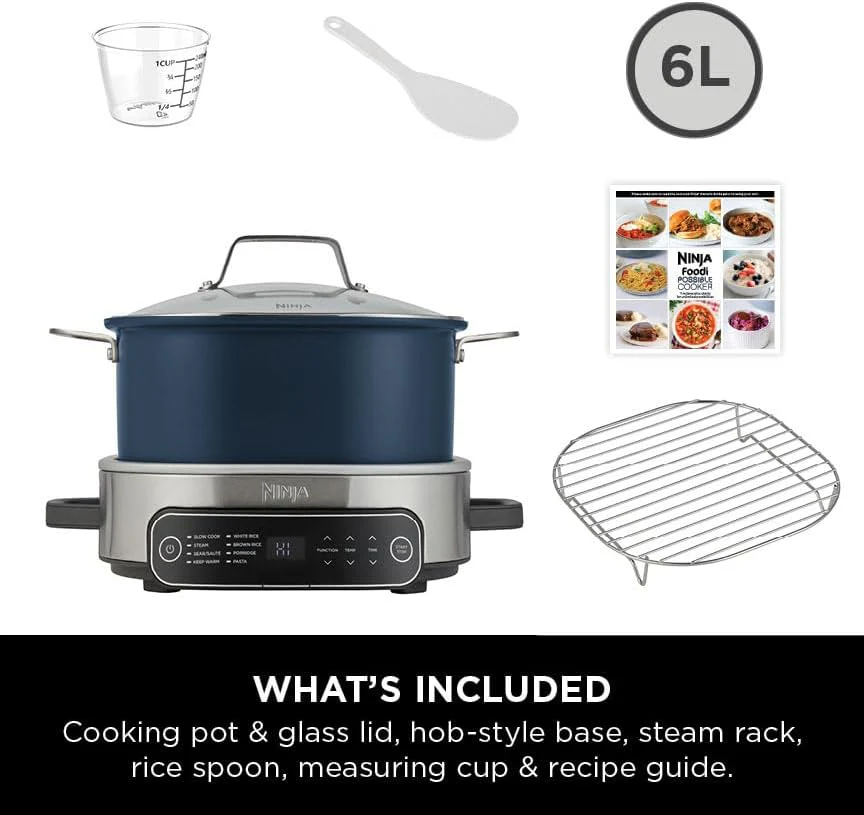 2025 Ninja Foodi PossibleCooker 8-in-1 Slowcooker en rijstkoker 6L �C Midnight Blue