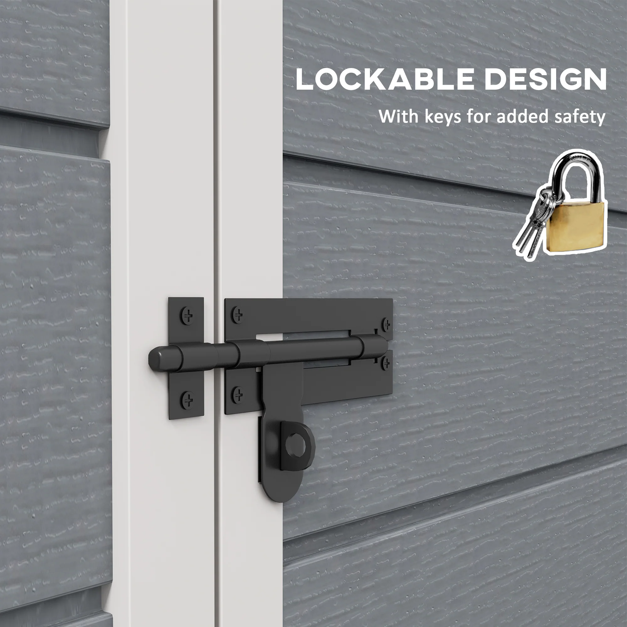 2025 Outsunny Tuinberging Lean to 4'x5' �C Opberghuis voor Tuingereedschap van Kunststof met Sluitbare Deur