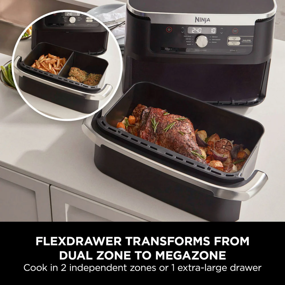 2025 Ninja Foodi FlexDrawer Heteluchtfriteuse AF500UK 10,4L Zwart - OPRUIMING