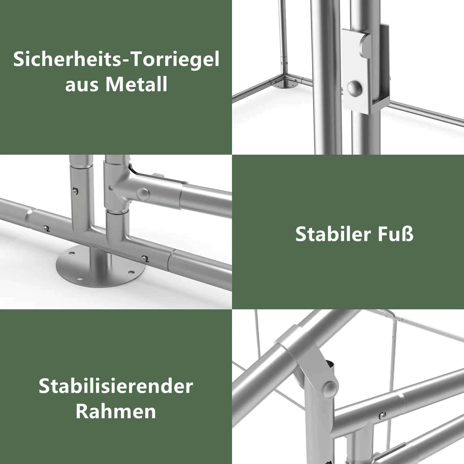 2025 Sonnewelt Kippenhok Metalen Vrijloopren met Dakzeil 3x2x2m