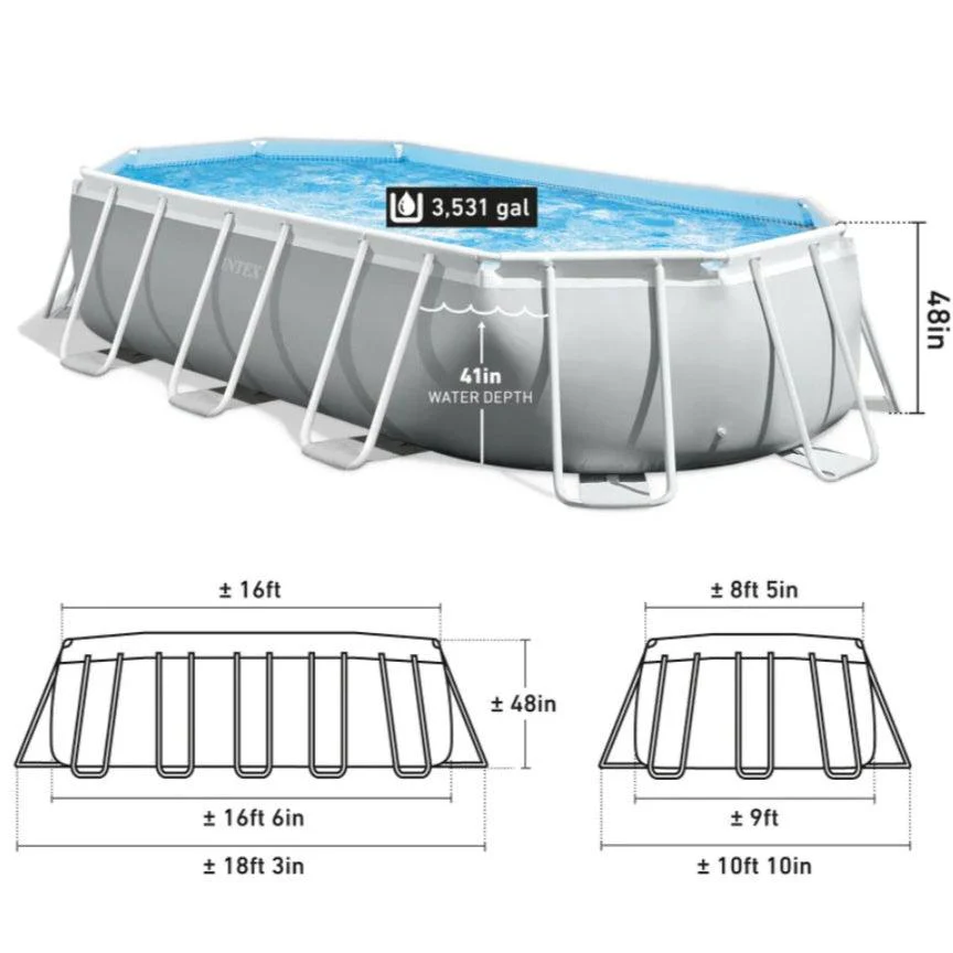 Intex Prism Frame? Ovaal Zwembad Set 16,6 x 9 voet x 48 inch Boven Grond
