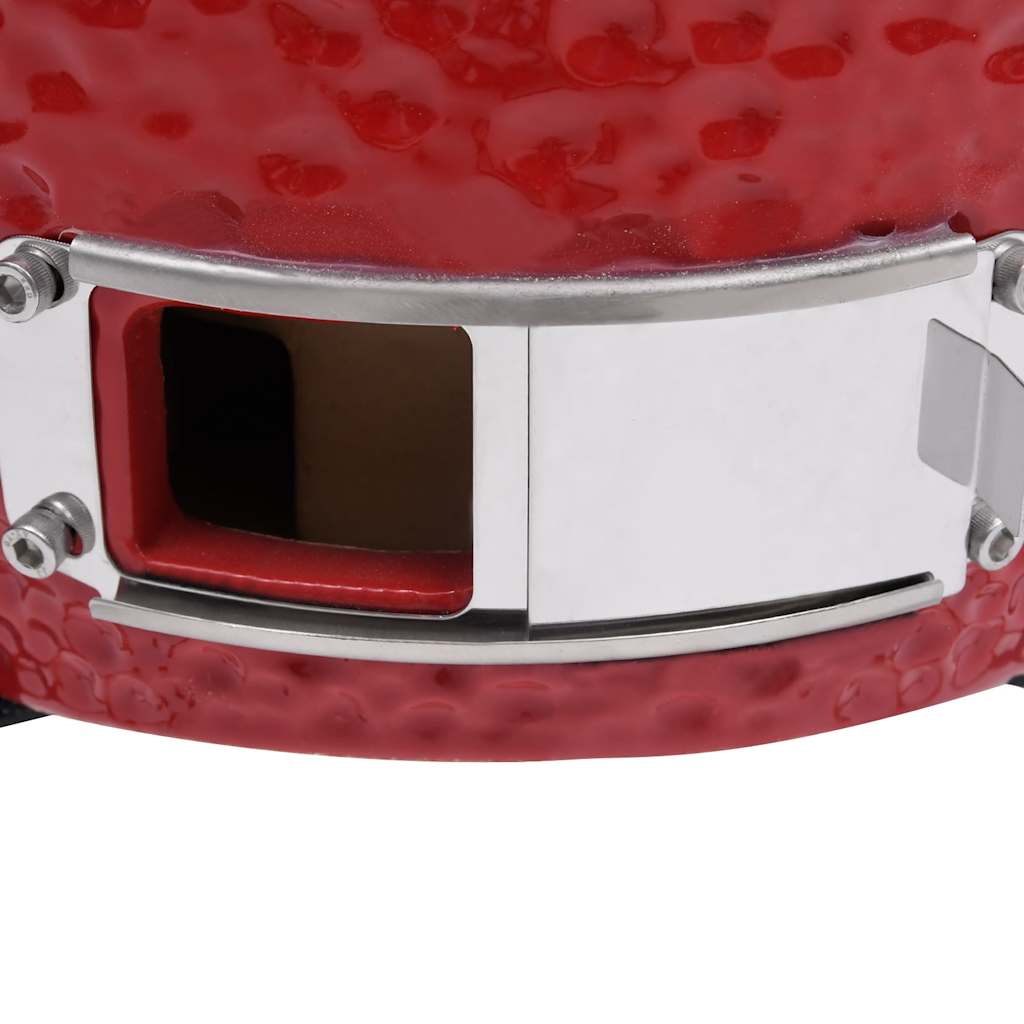 2025 Kamado Barbecue Grill en Smoker Keramiek 56 cm Temperatuurmeter Rood BBQ