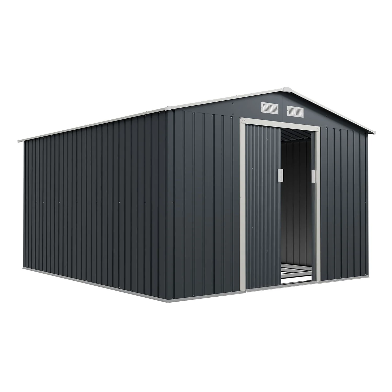 2025 Metalen tuinschuur M in donkergroen voor de tuin