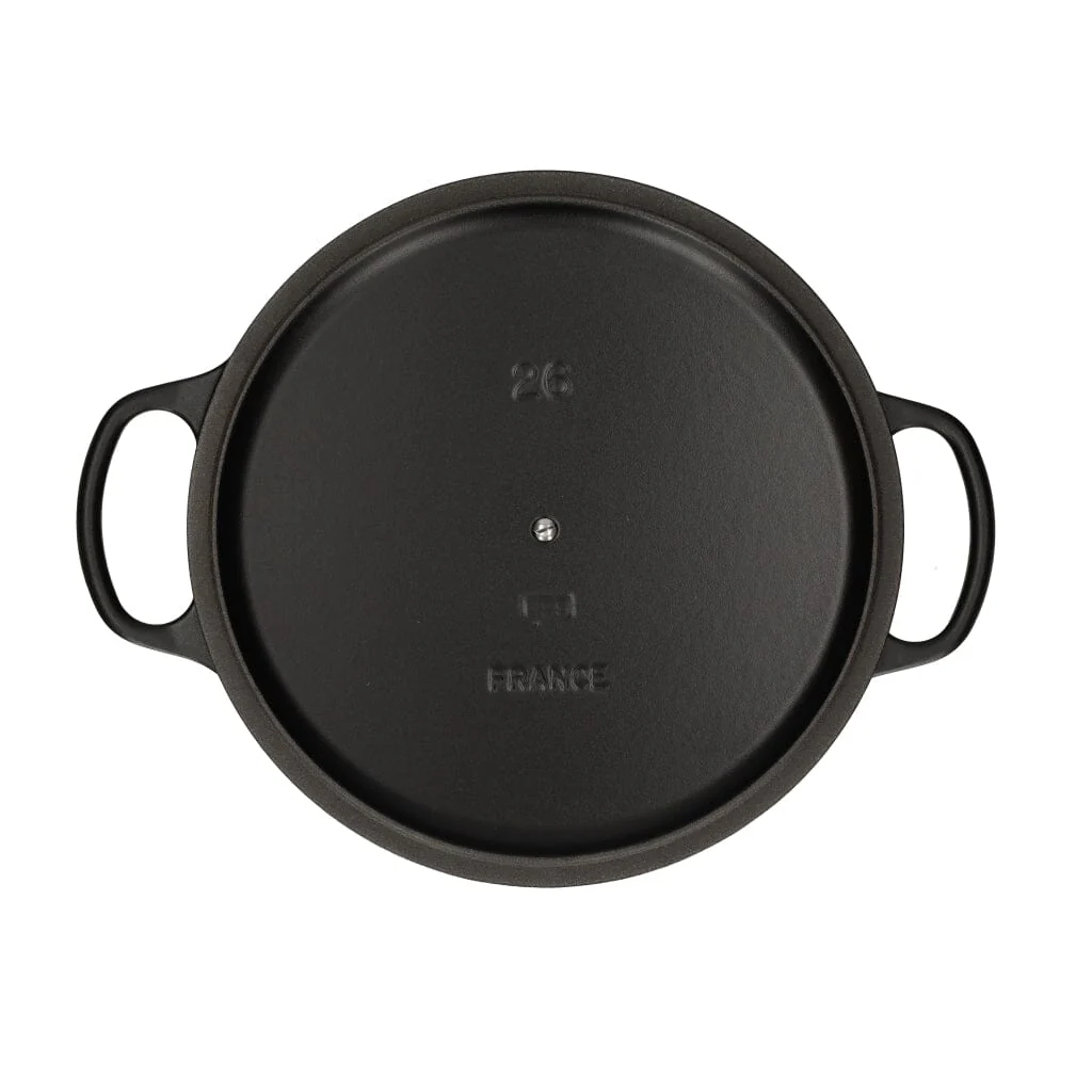 2025 Le Creuset - Braad-/Stoofpan Signature rond Mat Zwart 26 cm 5,3 l (zwarte binnenkant)