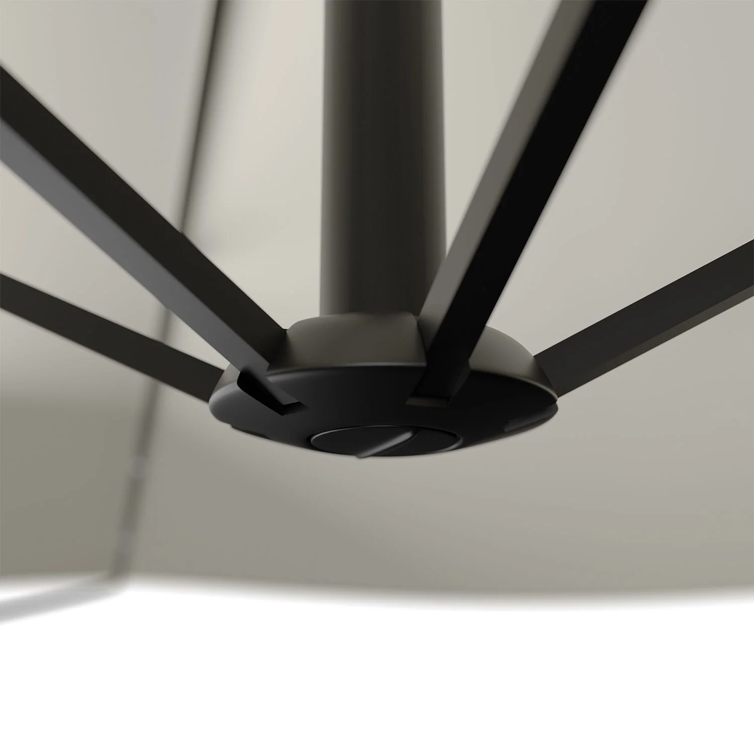 2025 Hangparasol Brazil 3,5 m grijs-cr��me met standaard en handkurbel �C zonbescherming met LED-verlichting