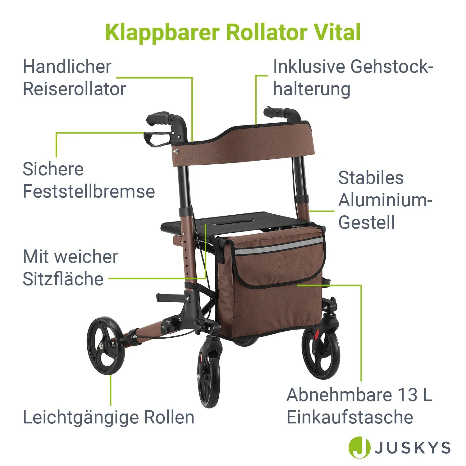 2025 Aluminium rollator Vital met zitje