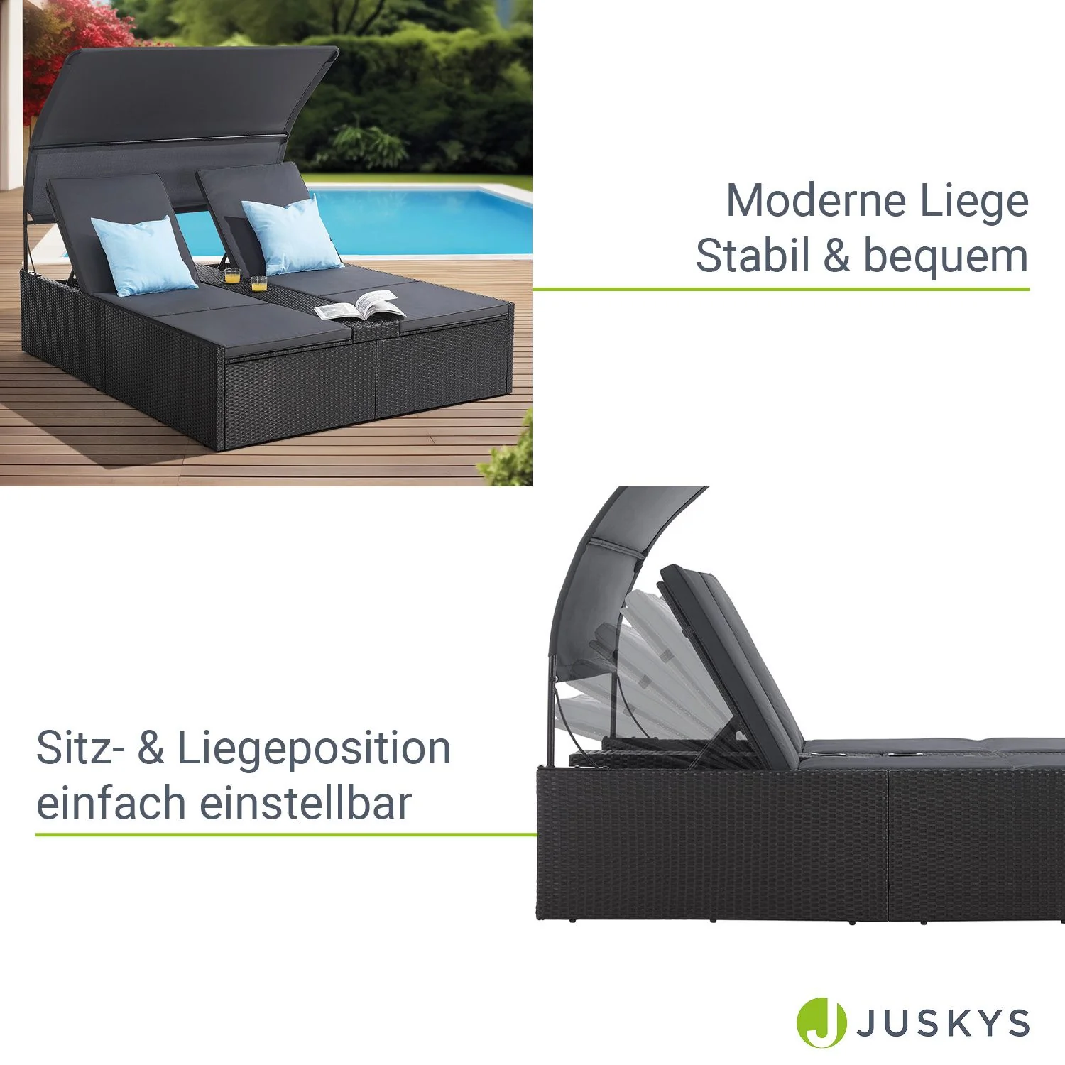 2025 Polyrattan Dubbele Ligstoel Syros