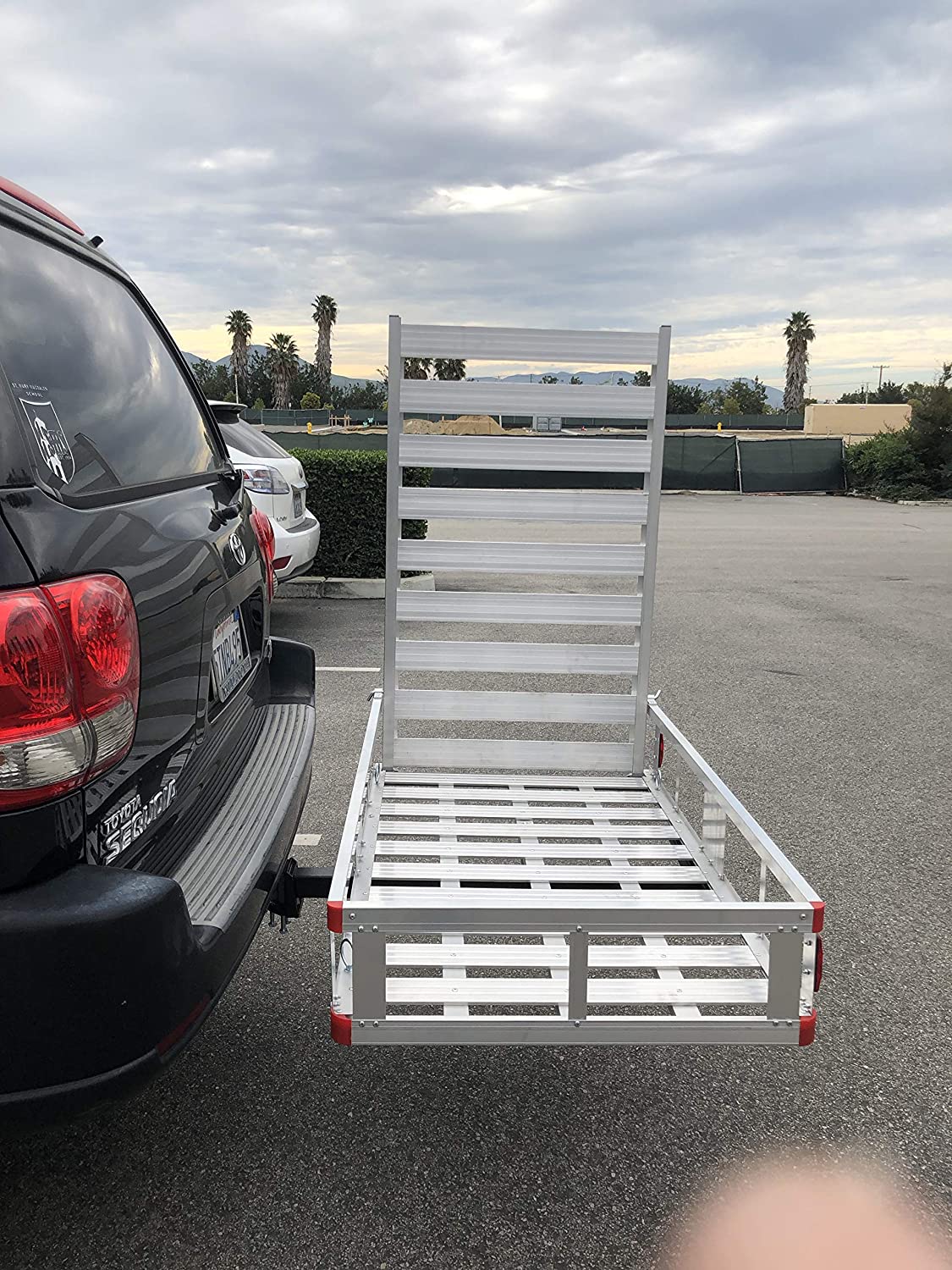 80779 Aluminium bagagedrager voor bevestiging aan de trekhaak met 119 cm oprijplaat, 1 stuk