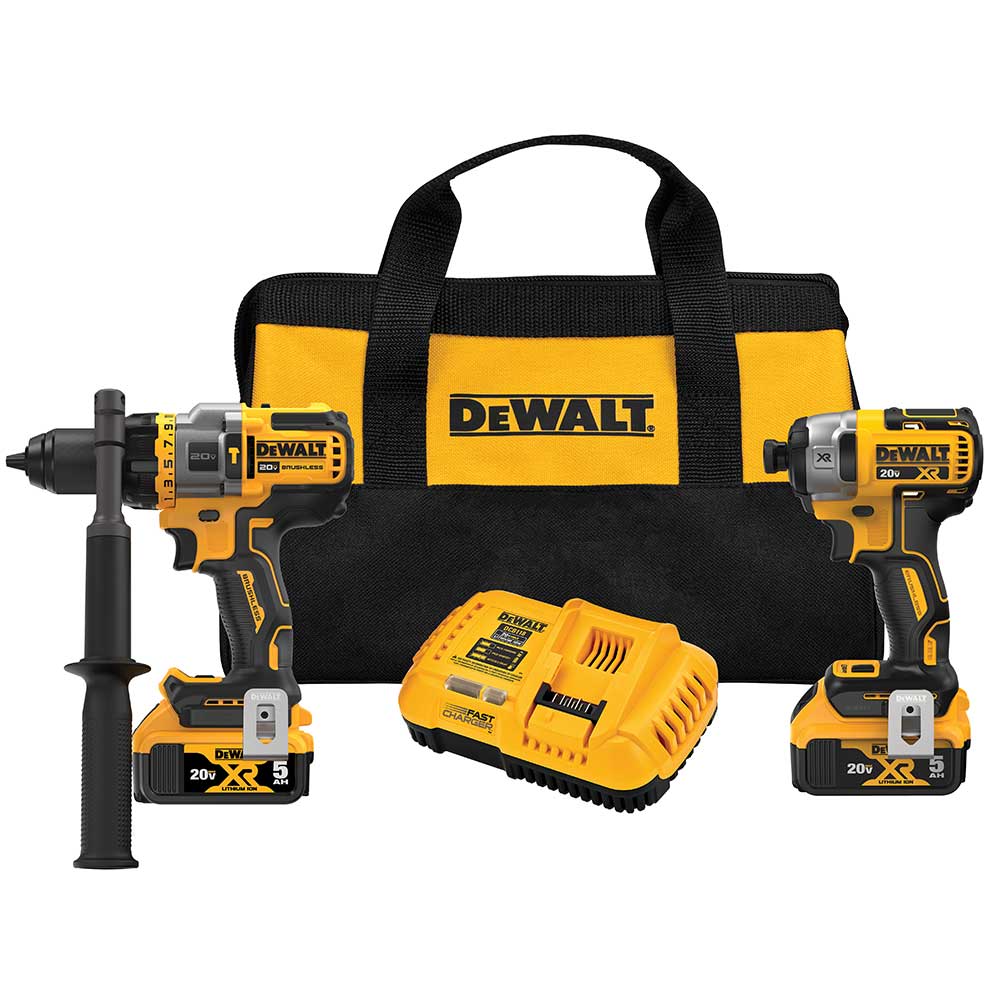 2025 DeWALT DCK2100P2 20V MAX Combo Kit van 2 Draadloze Gereedschappen met Borenset/Schroefboormachine met Borstelloze Motor