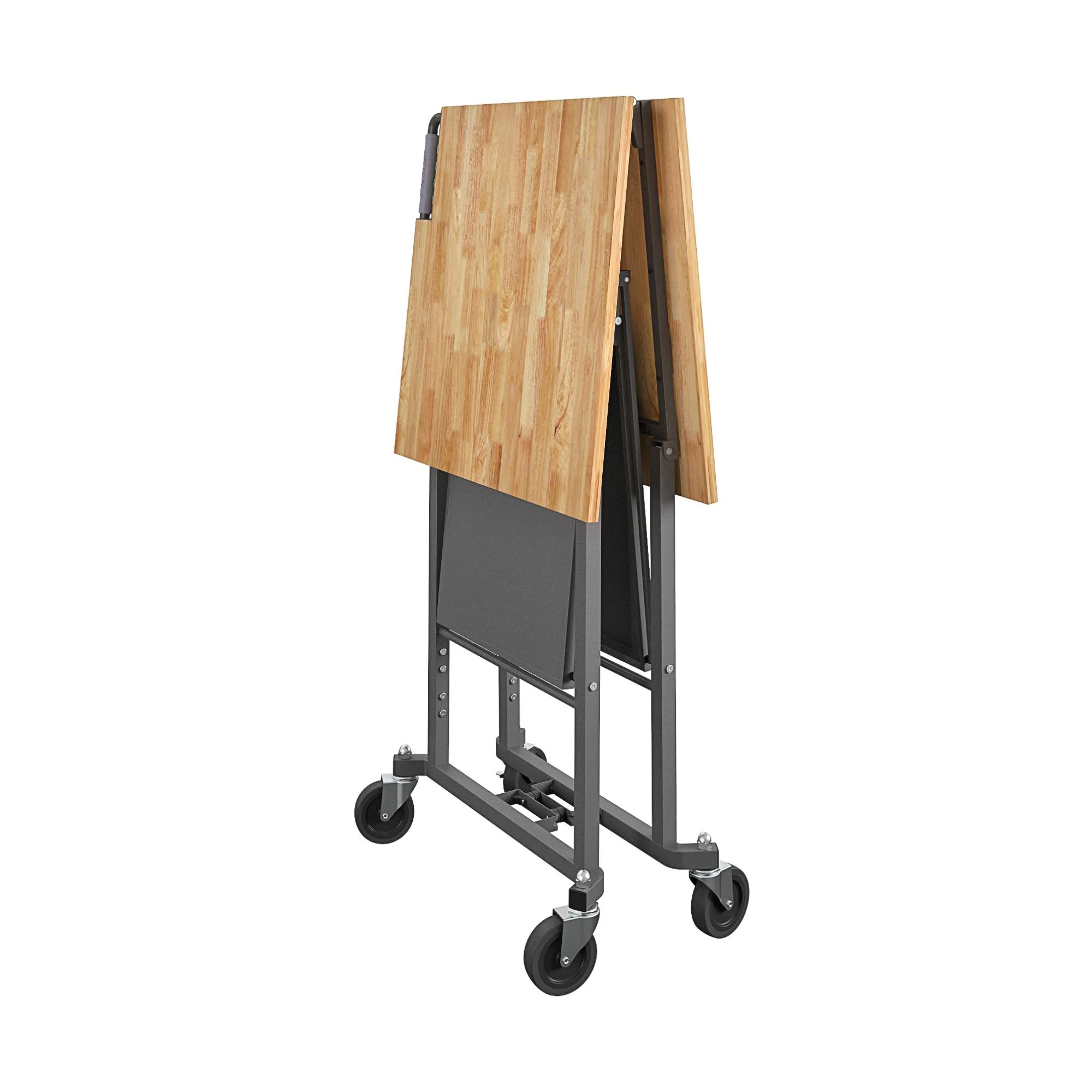 Cosco SmartFold Draagbare Werkbank met Slagersblok / Opklapbare Hulptafel (Grijze Stalen Structuur)