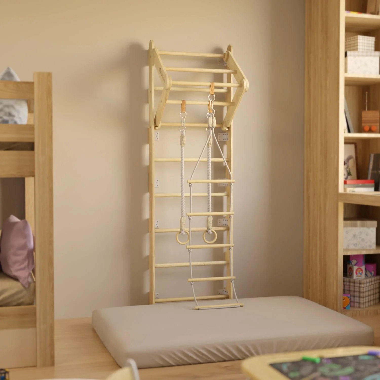 2025 Sprossenwand f��r Kinder �C Klimmuur voor Kinderen