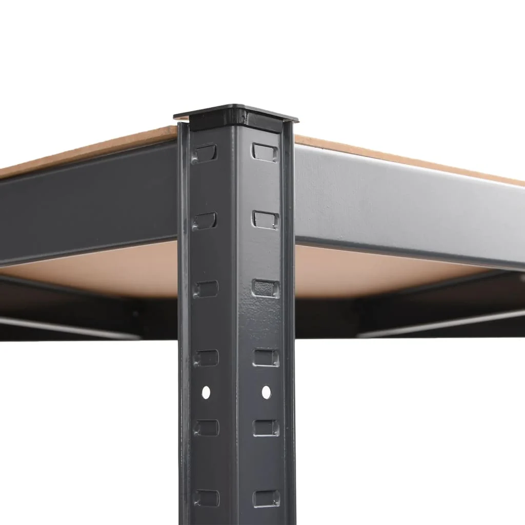 2025 Hoekrek met 4 planken antraciet staal & houtvezelplaat