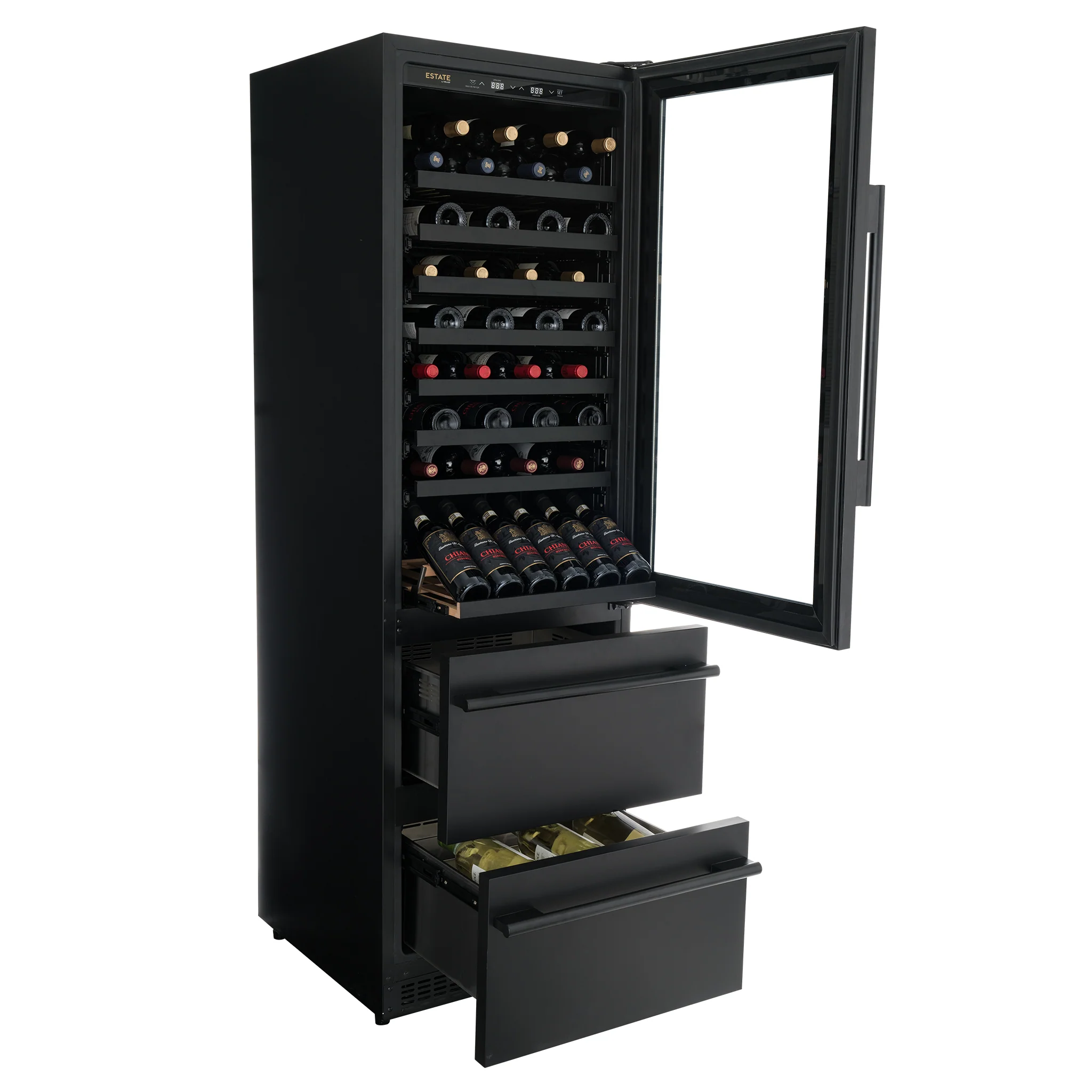 2025 Premium ESTATE Koelkast van 24�� met Dubbele Zone voor Wijn en Dranken