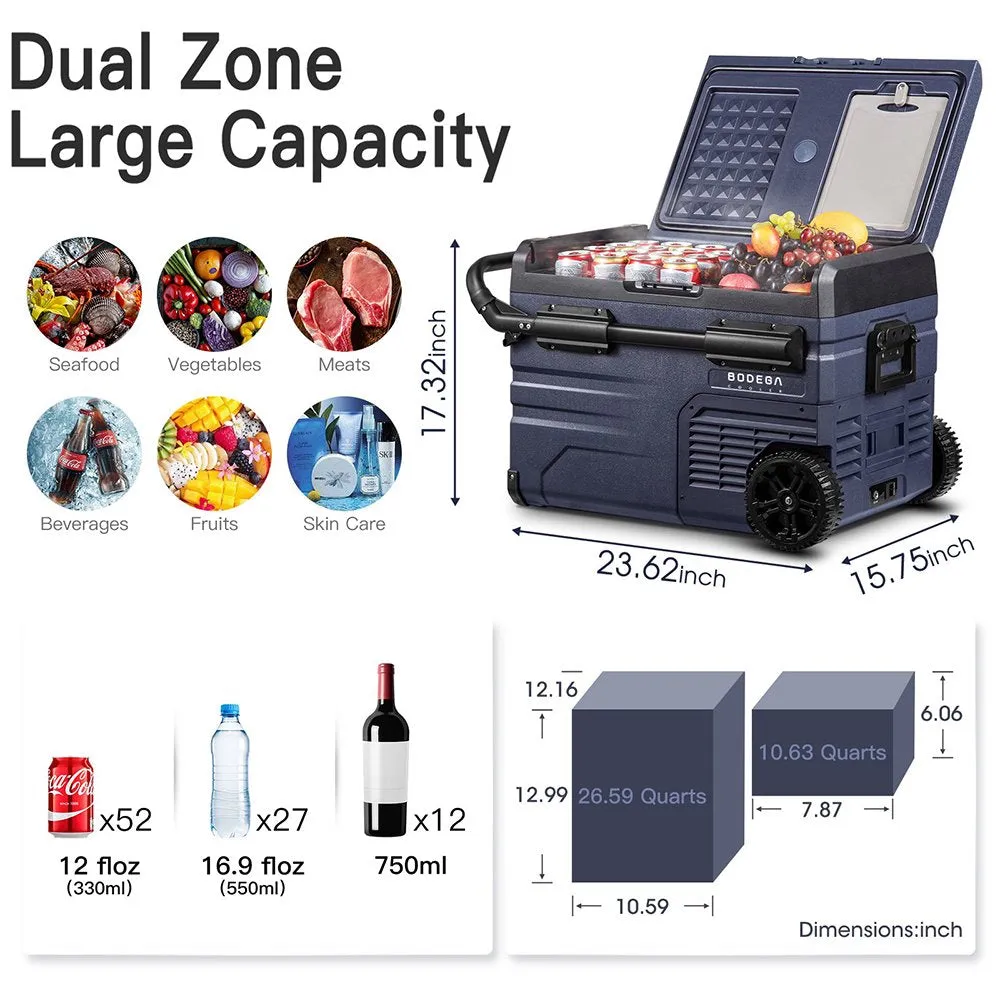12 Volt 37 Qt. Draagbare Autokoelkast, Autovriezer voor Buiten, Kamperen, Reizen, Camper, APP-bediening