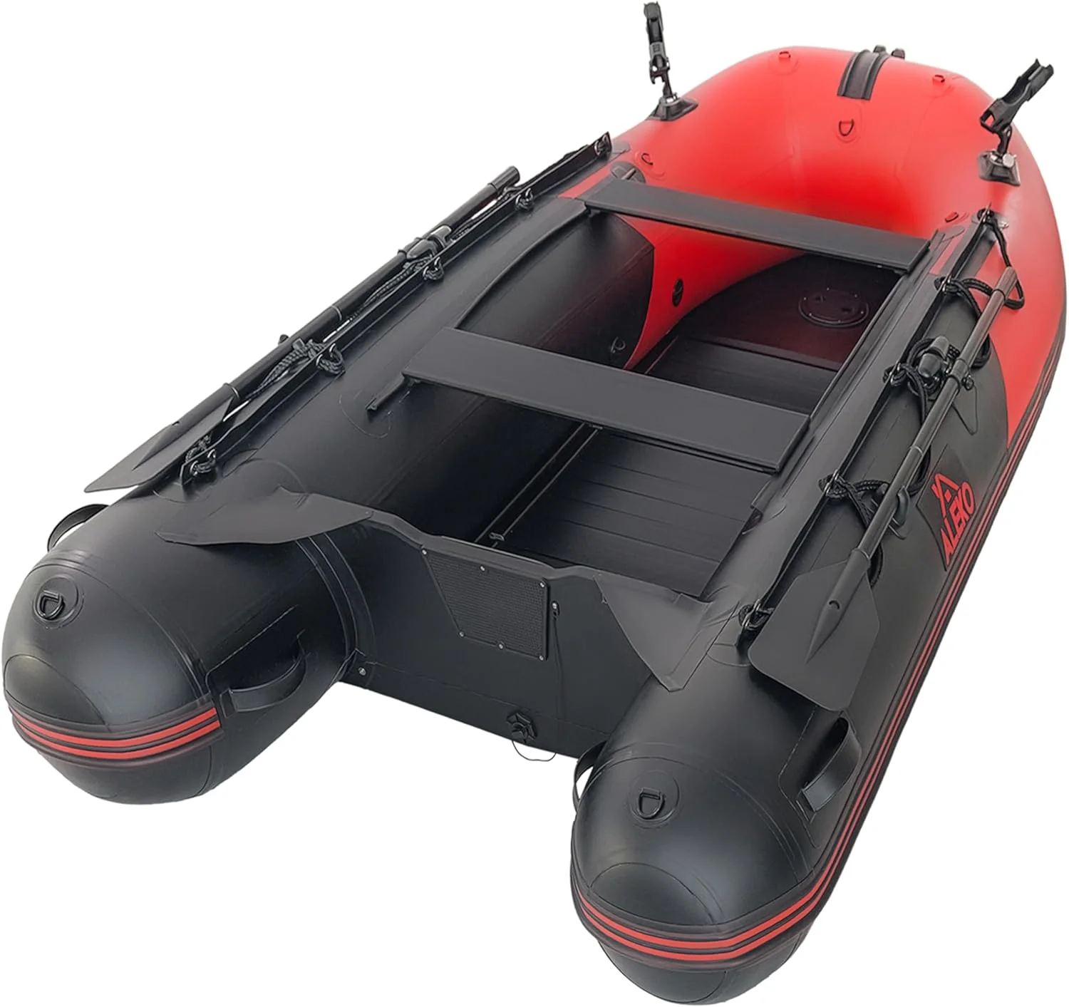 Opblaasbare boot | Jacht- en sloepboot | Visboot voor meerdere personen | Roeispanen met aluminium vloer | Hengelhouders | Robuust PVC | Model 2024 |