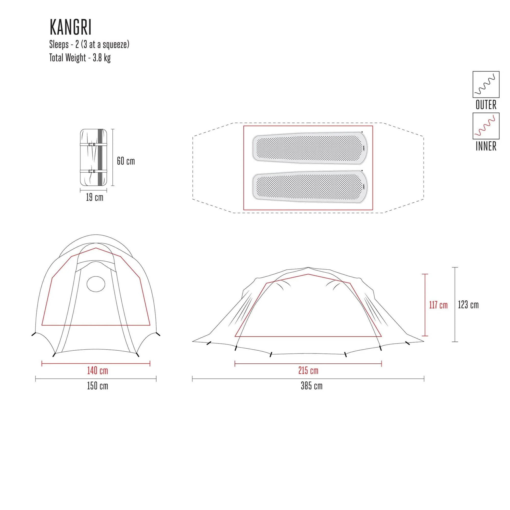 Kangri 4-Seizoenen �C Lichtgewicht en Sterk Tent voor Extreme Bergomstandigheden