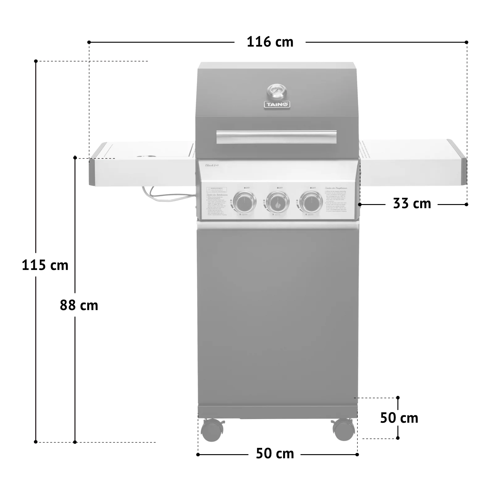 2025 BLACK 2+1 Gasbarbecue