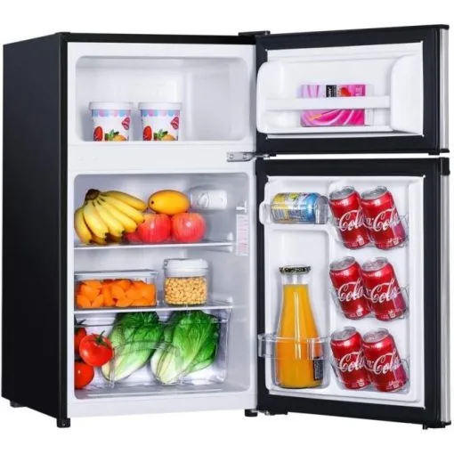 Minikoelkast met vriezer, 3,1 cu.ft. kleine koelkast, compacte koelkast met ledverlichting
