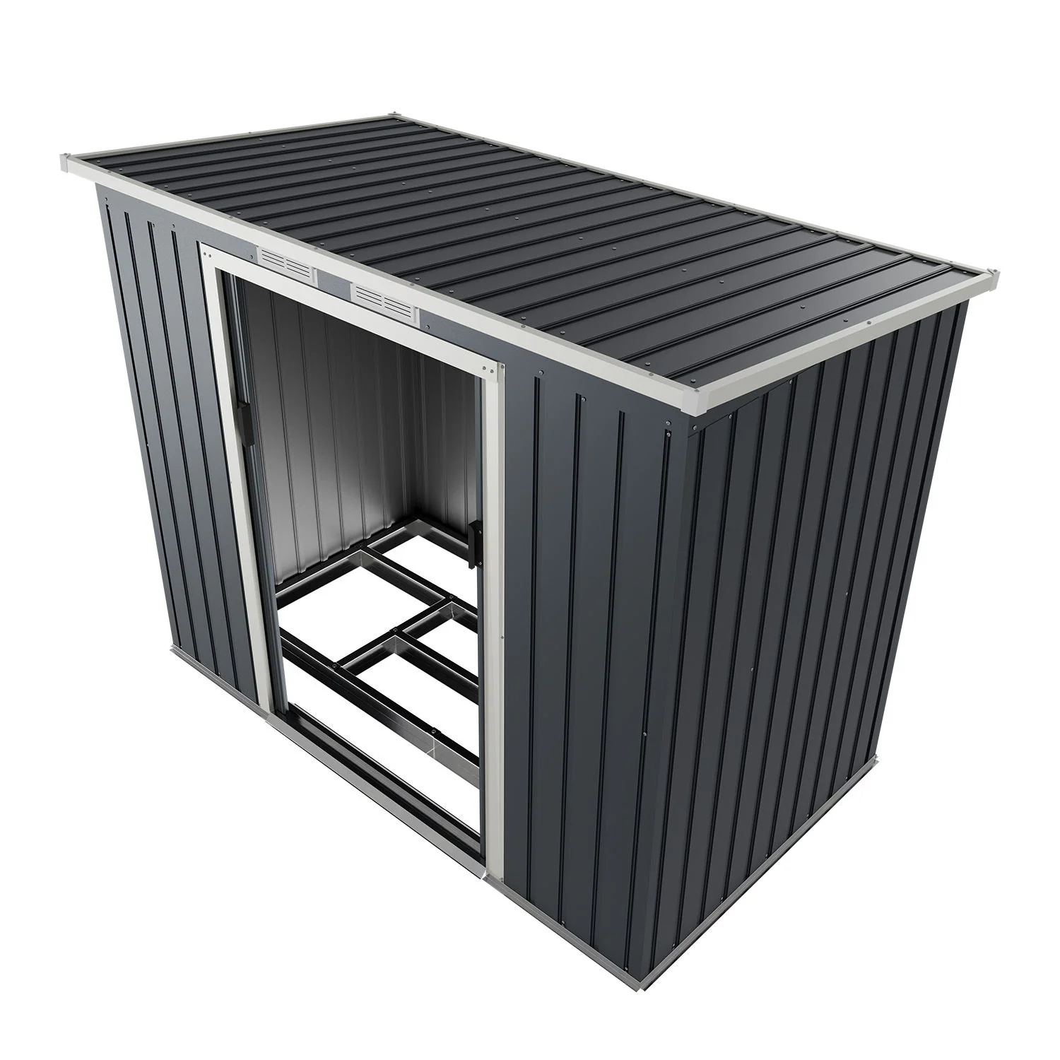 2025 Metalen tuinschuur M in donkergroen voor de tuin