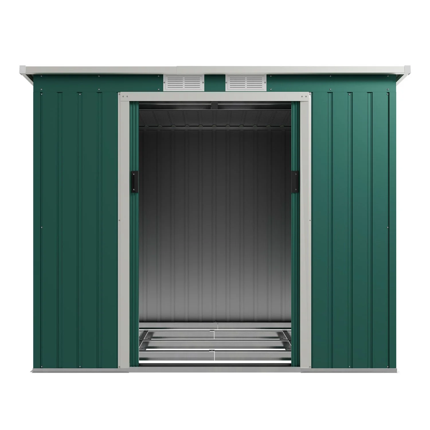 2025 Metalen tuinschuur M in donkergroen voor de tuin