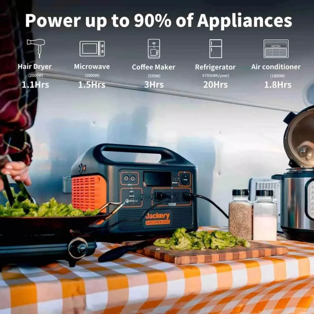 2025 Jackery Solar Generator 2000 (Jackery 2000 met 4 SolarSaga 200W panelen)