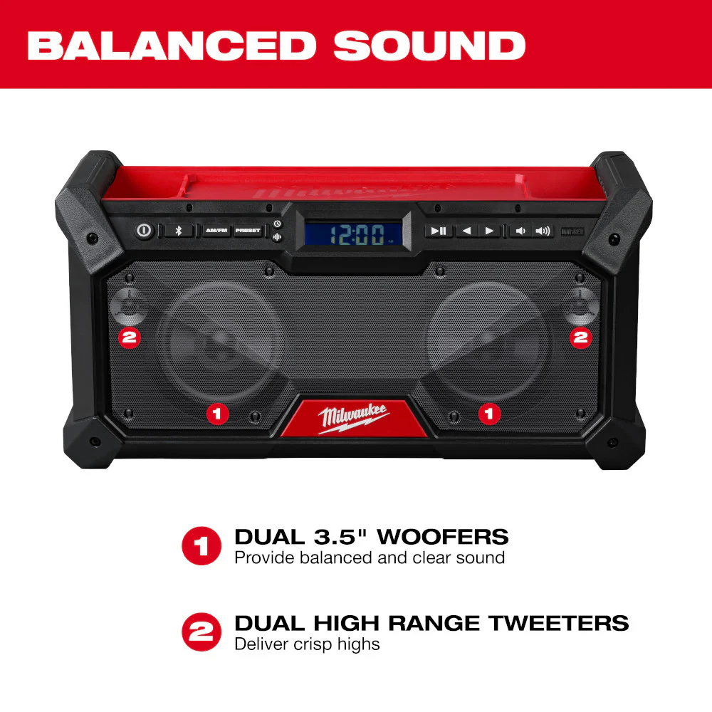 2025 Milwaukee 2952-20 Bluetooth Radio M18 18V voor Werkplek - Los Gereedschap