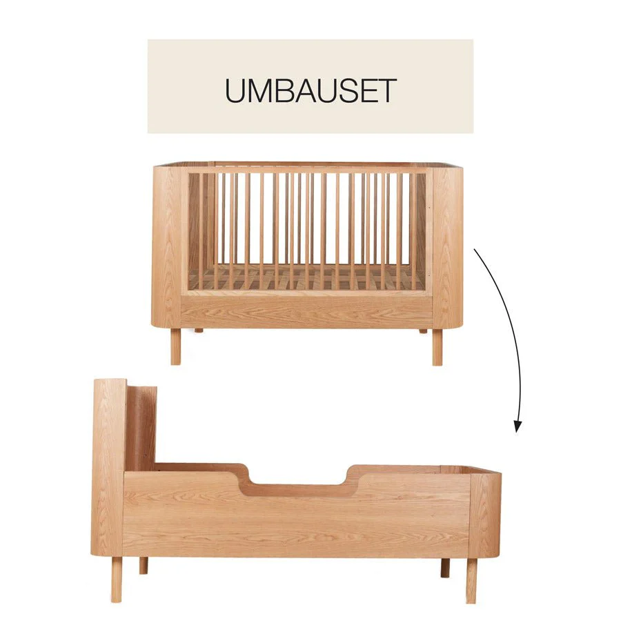 2025 Quax Hai No Ki Junior Kit �C Juniorbed verlenging 170 x 70 cm | Uitbreiding voor 140 x 70 cm bed | FSC-gecertificeerd essen & MDF | Inclusief lattenbodem-uitbreiding, zonder matras