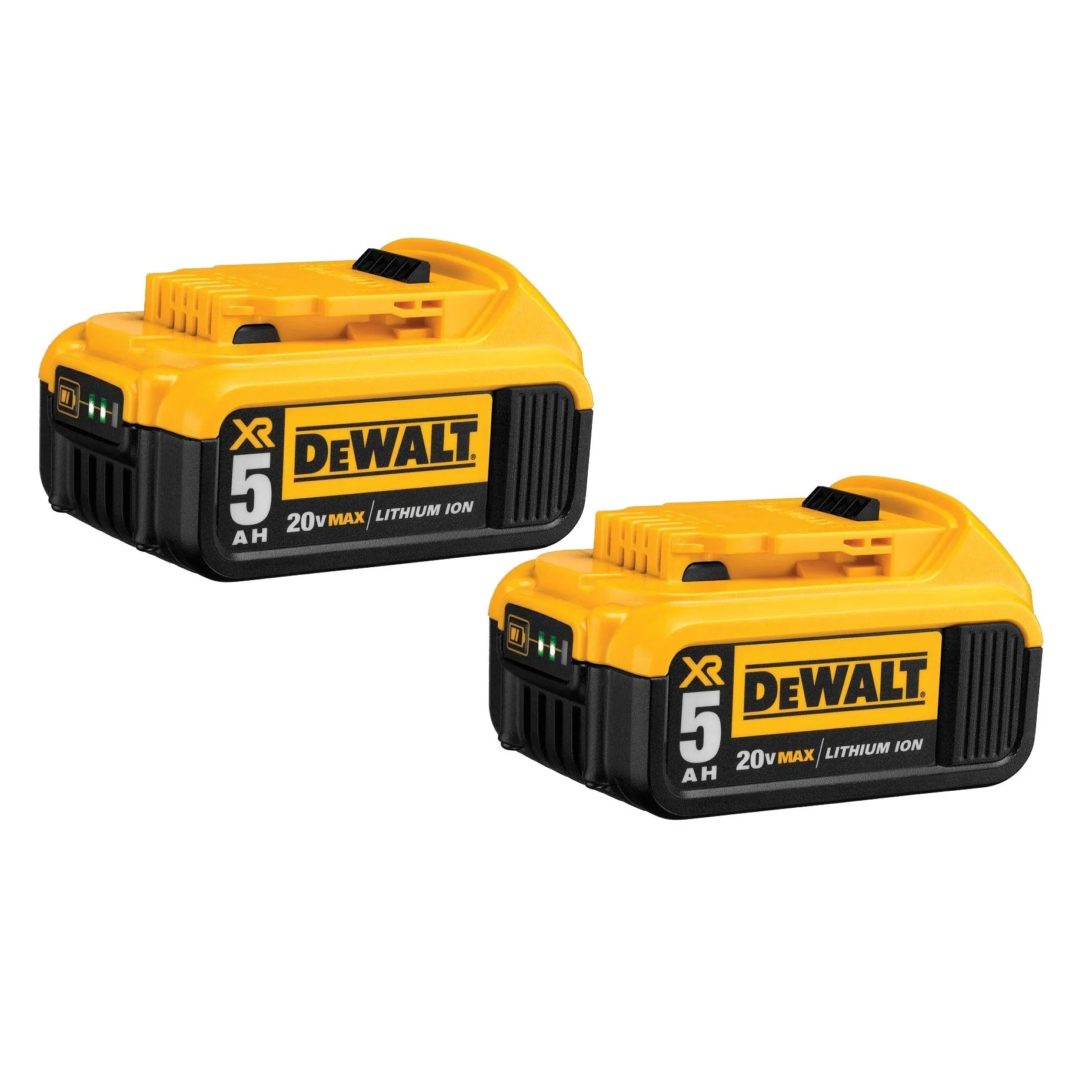 2025 DeWALT DCB205-2 20V MAX Premium XR 5.0Ah Lithium-Ion Batterij voor Elektrisch Gereedschap - 2 Stuks