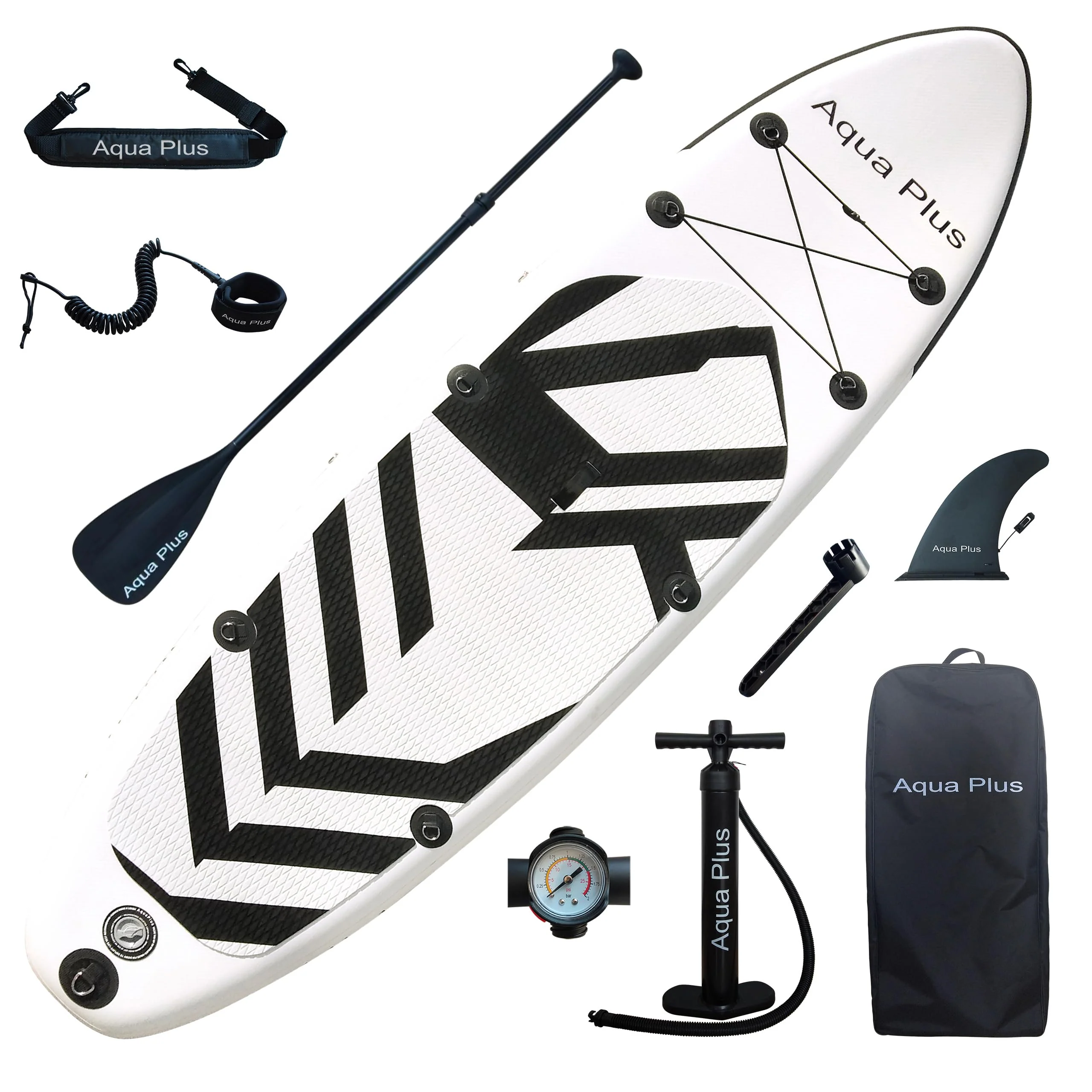 Aqua Plus 15 cm dik, opblaasbaar SUP voor alle vaardigheidsniveaus, Stand Up Paddleboard, peddel, pomp, ISUP reistas, jeugd, opblaasbare boards voor Stand Up Paddling