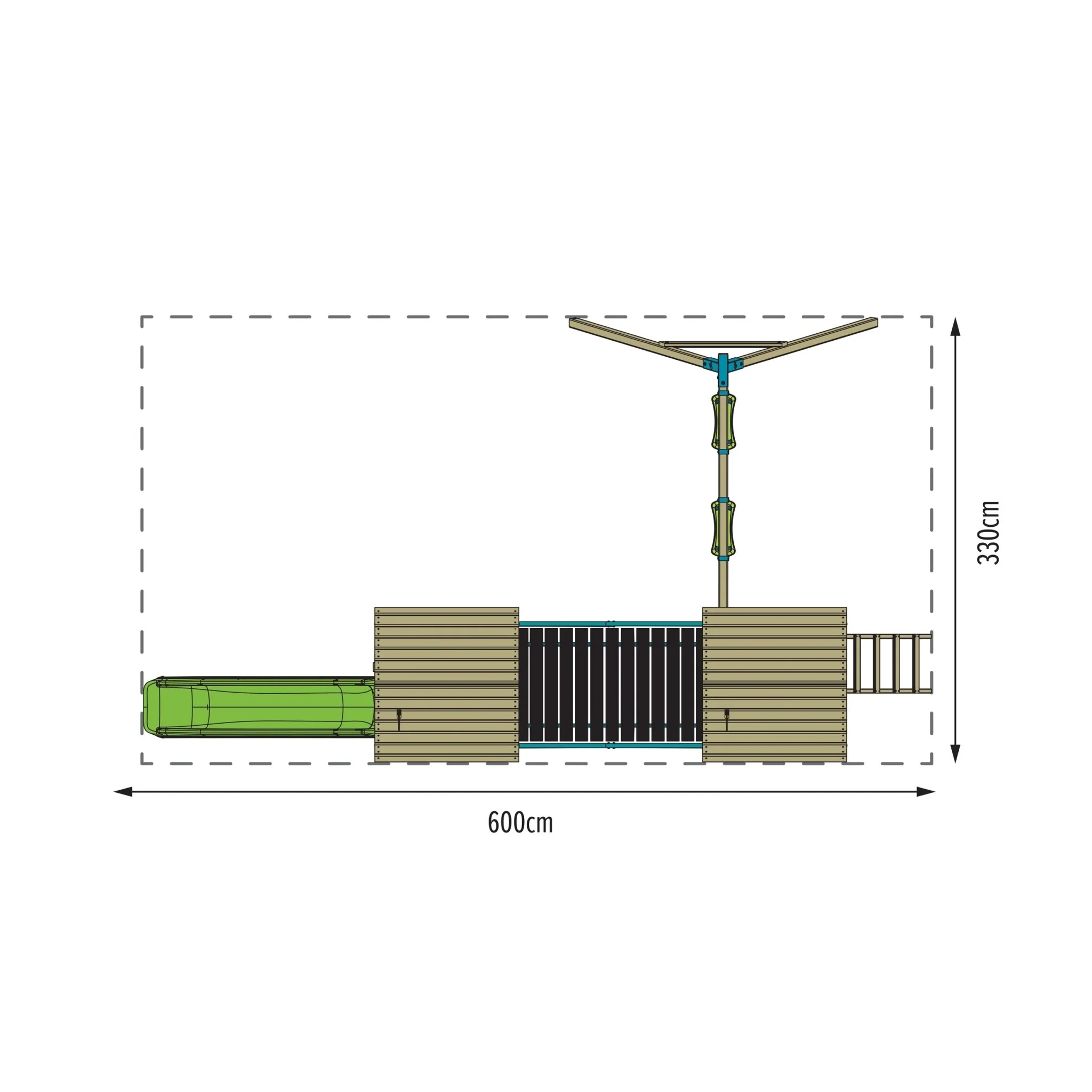 TP Skywood Klimtoren van Hout met Ripple Glijbaan, Sky Brug, Extra Speeltoren en Dubbele Schommelarm - FSC? Gecertificeerd