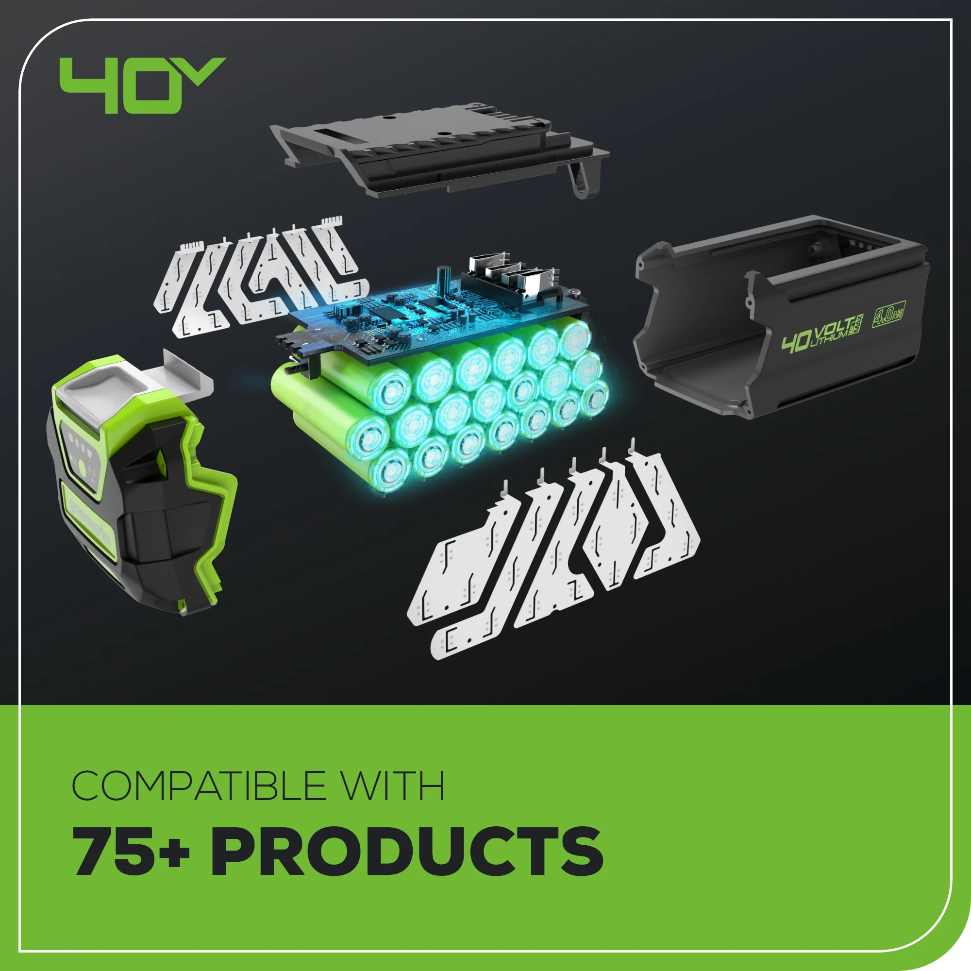 Pro 500W 40V Draagbare Energie Station met Omvormer, 4 Sleuven en (4) 4.0Ah Batterijen met Ingebouwde Oplader