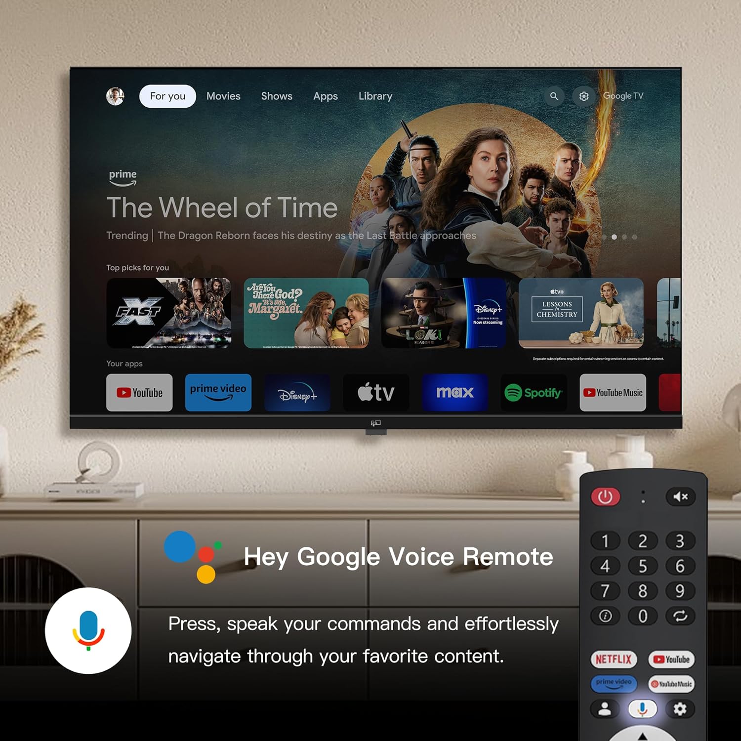FPD 32 Inch Smart TV with Google TV HD 720P with Integrated Google Play and Google Cast HDR 10, Dolby Audio, Voice Control, D-Transmission, Black
