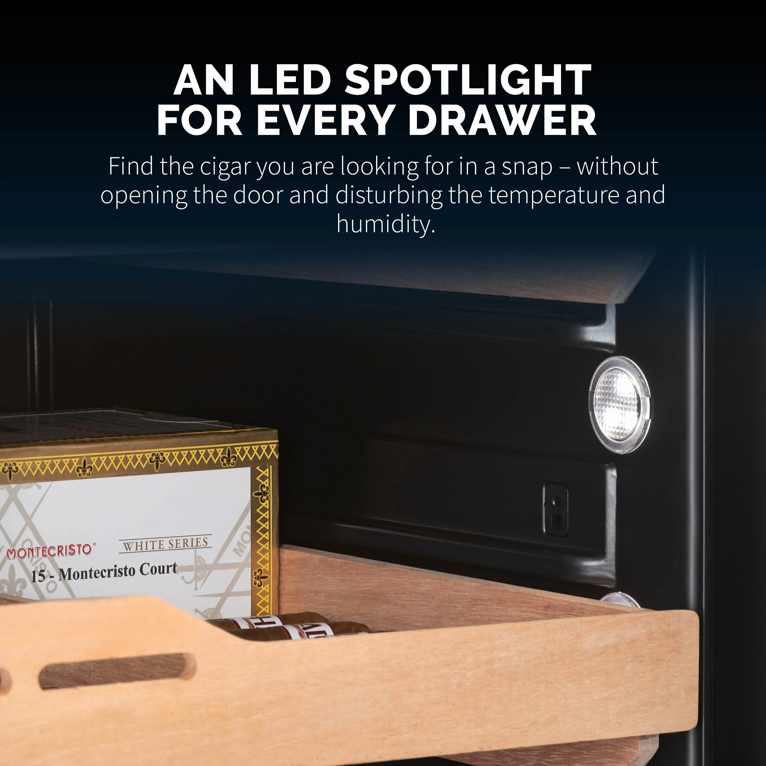 2025 Newair? Elektrische Humidor voor Sigaren, Capaciteit voor 840 Sigaren, Ingebouwd