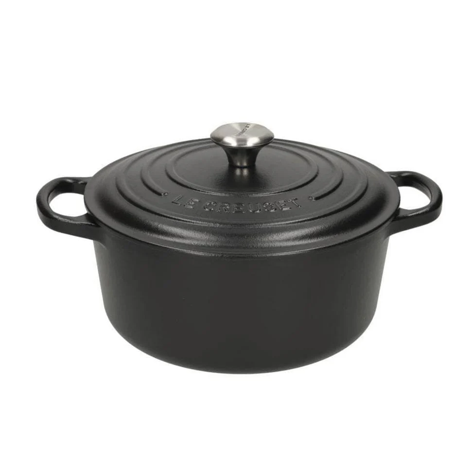 2025 Le Creuset - Signature Braad- / Stoofpan rond Mat Zwart 22 cm 3,3 l (zwarte binnenkant)
