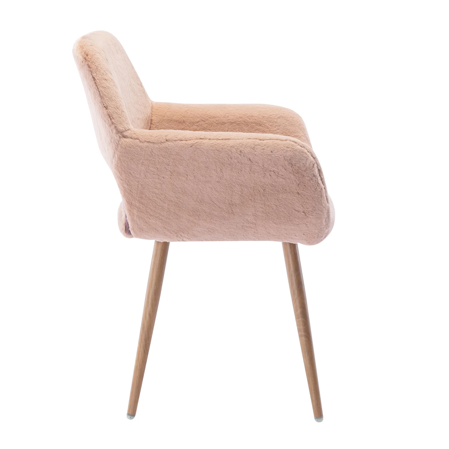 Elegante en luxueuze HengMing eetkamerstoelen met imitatiebont �C Mid-Century-stijl met stevige, gepoedercoate stalen poten